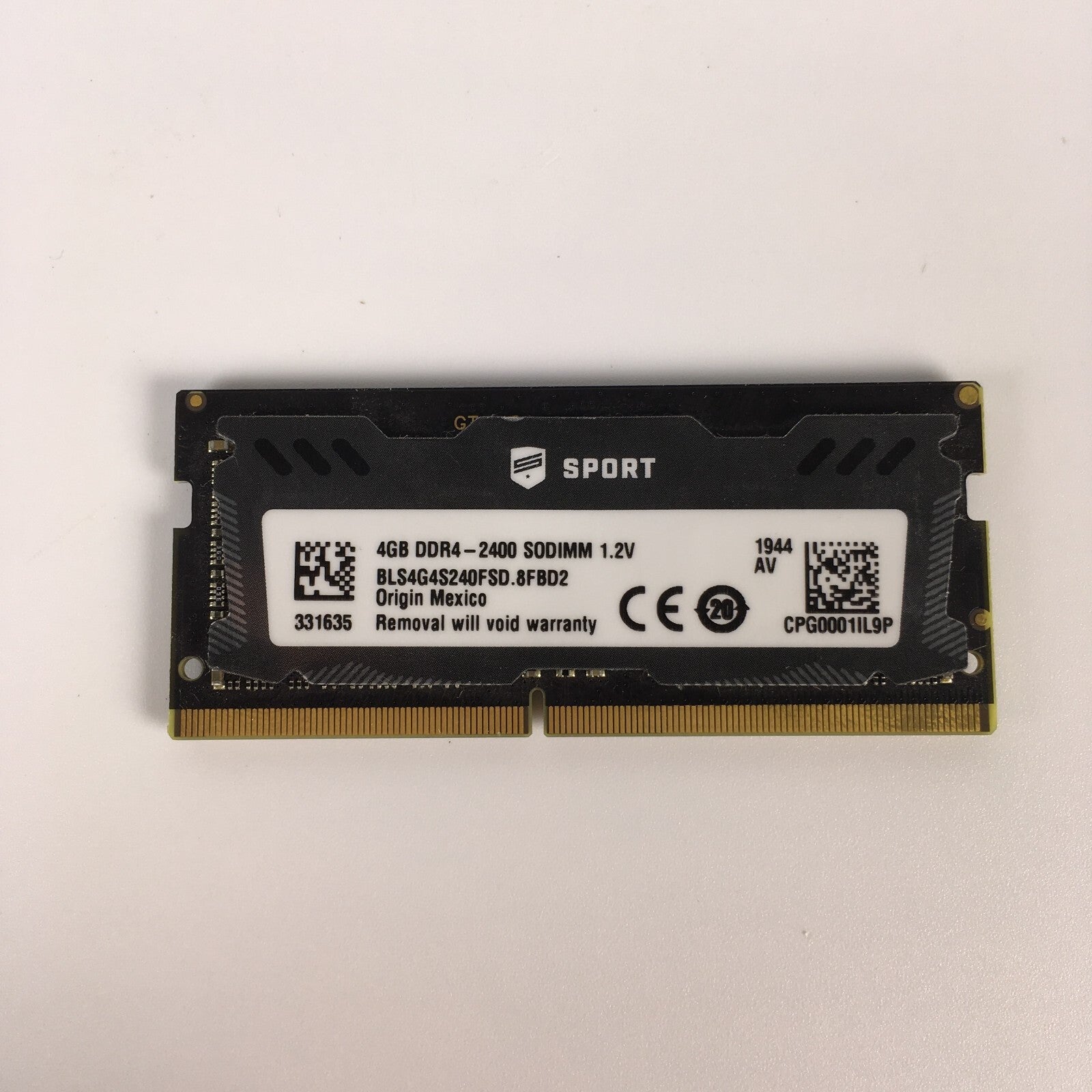 lot of 2 BALLISTIX 4GB DDR4 2400 BLS4G4S240FSD PC4-19200 LAPTOP MEMORY RAM