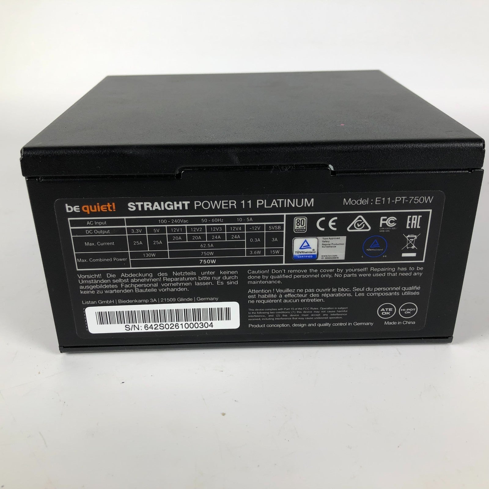 be quiet! STRAIGHT POWER 11 750W PLUS Platinum Power Supply Unit