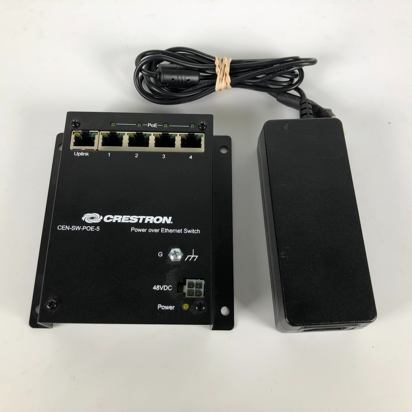 CRESTRON CEN-SW-POE-5 5 Port PoE Network Switch & AC Power Supply Adapter
