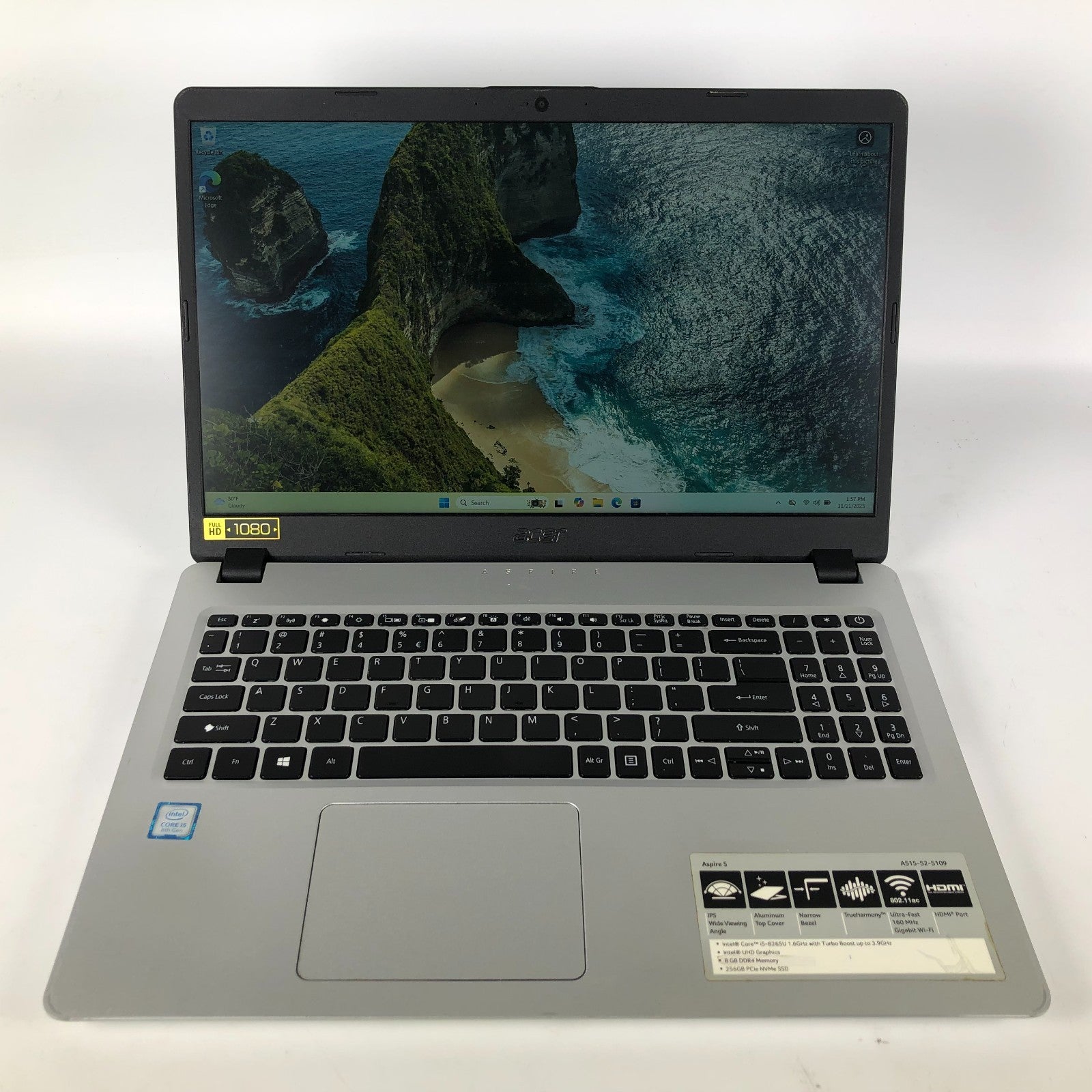 Acer Aspire A515-52 Intel i5-8265u 1.6GHz 16GB Ram 256GB SSD Windows 11