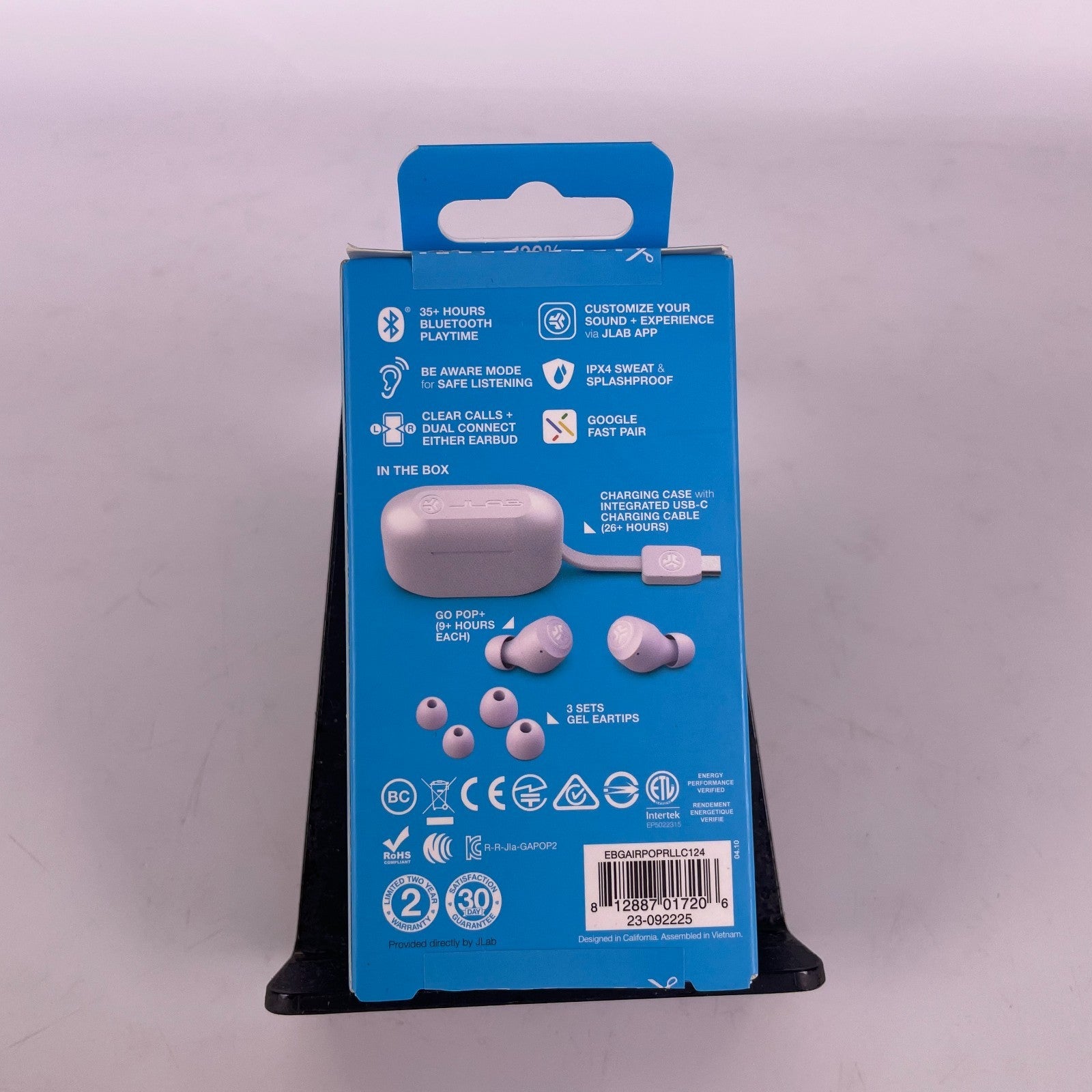 JLab GOPOP+ Lilac Bluetooth in-ear headphones