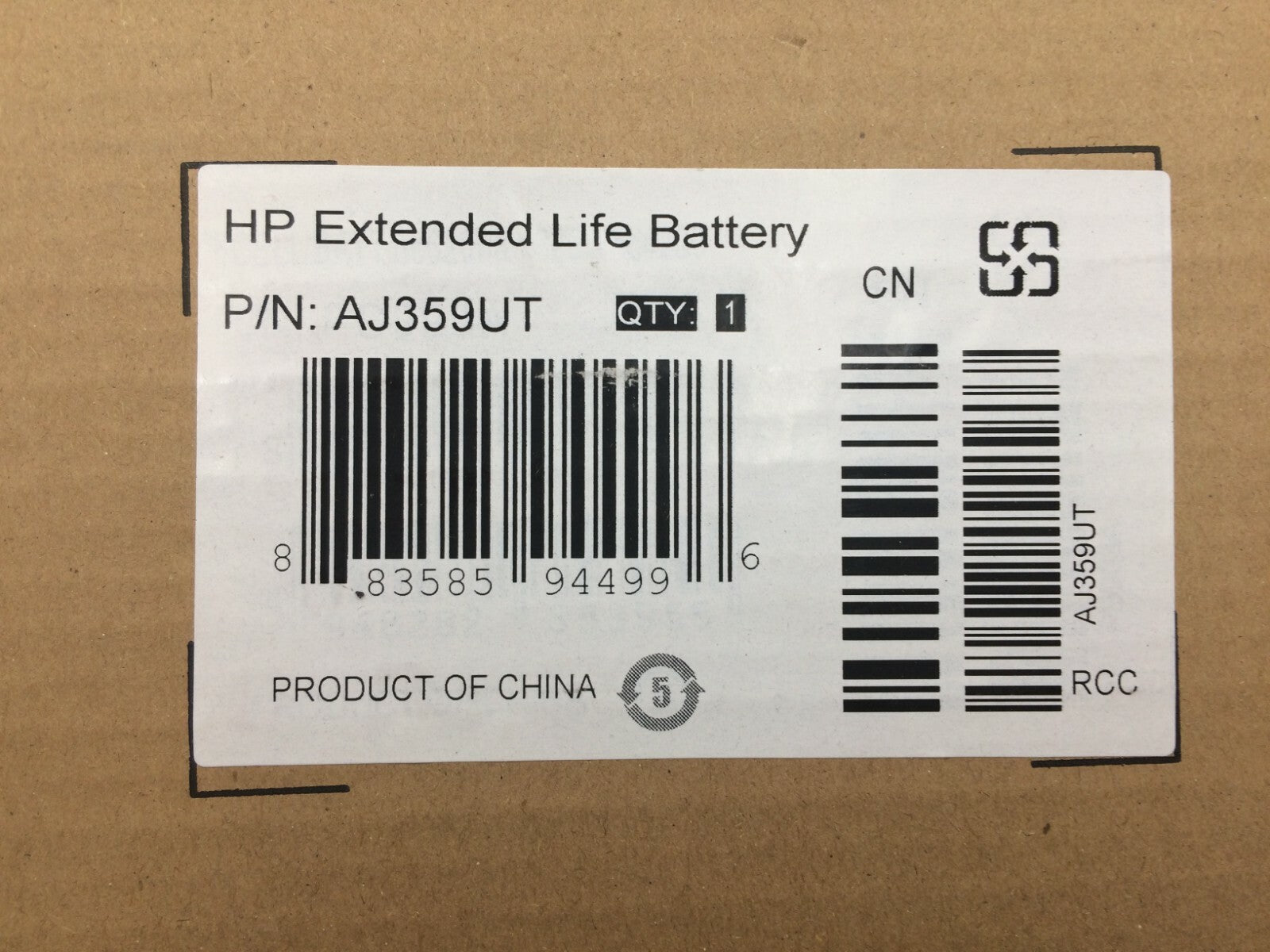 HP AJ359UT EXTENDED LIFE BATTERY BRAND NEW SEALED BOX 516