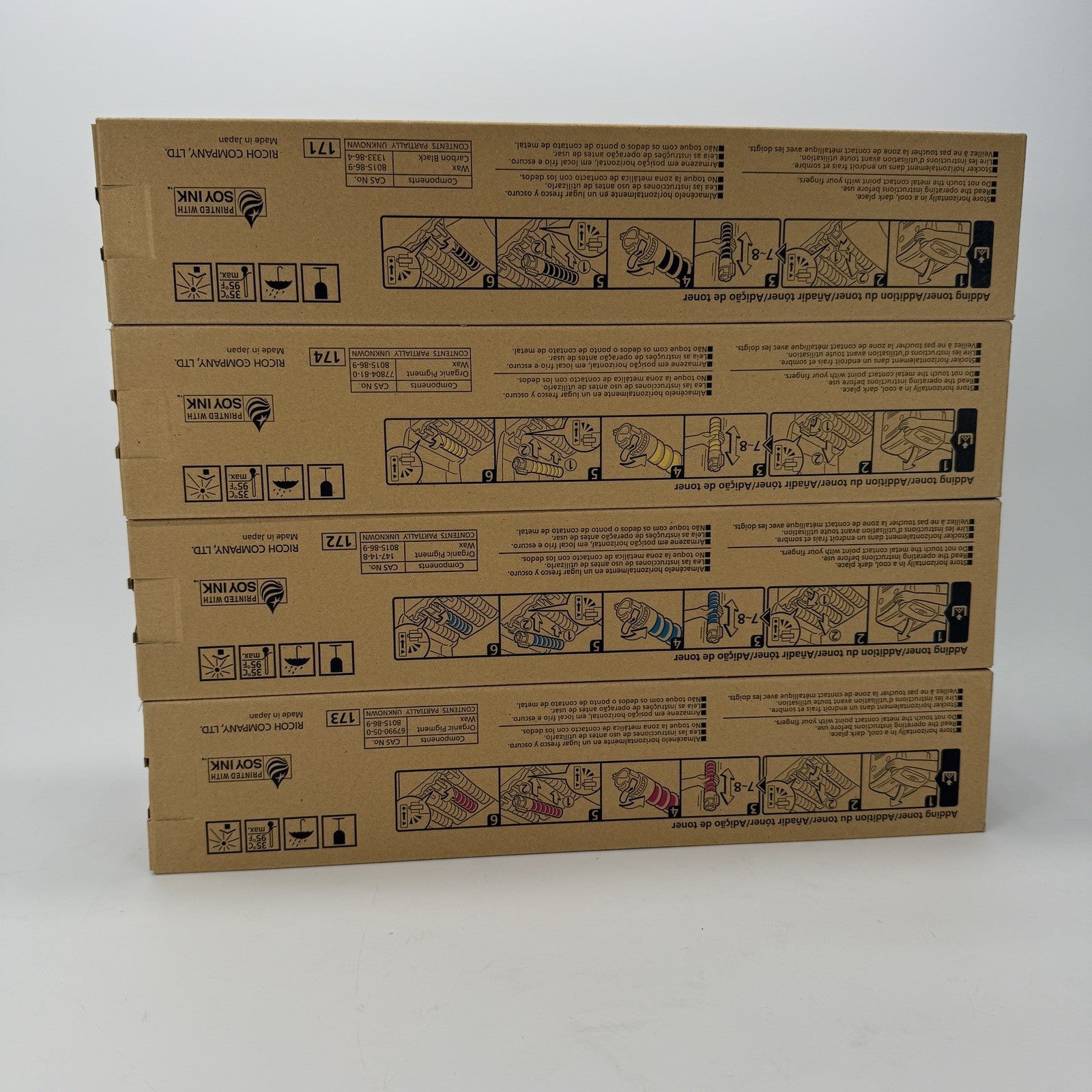 New Genuine Ricoh Savin Lanier LP Toner Cartridge 145 HY Set of 4 - B C M Y