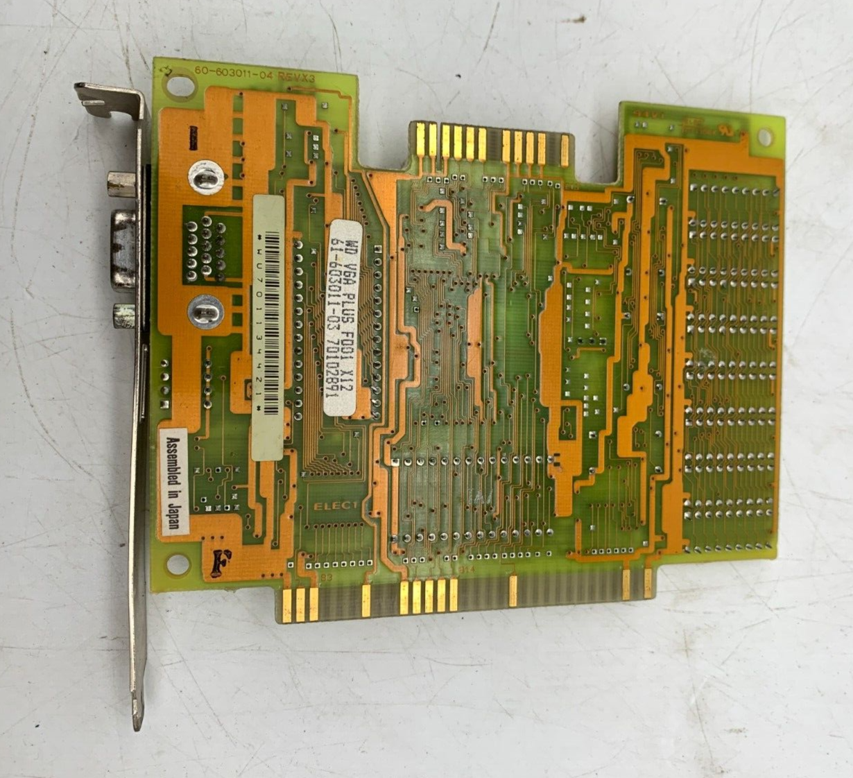 Western Digital Paradise VGA Plus F001 X12 61-603011-03 62-003060-064