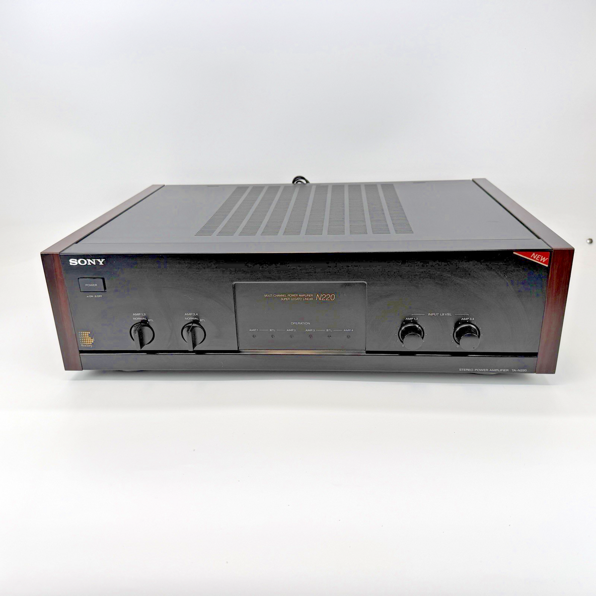 Sony TA-N220 Multi Channel Power Amplifier Wood Side Panels Works as intended