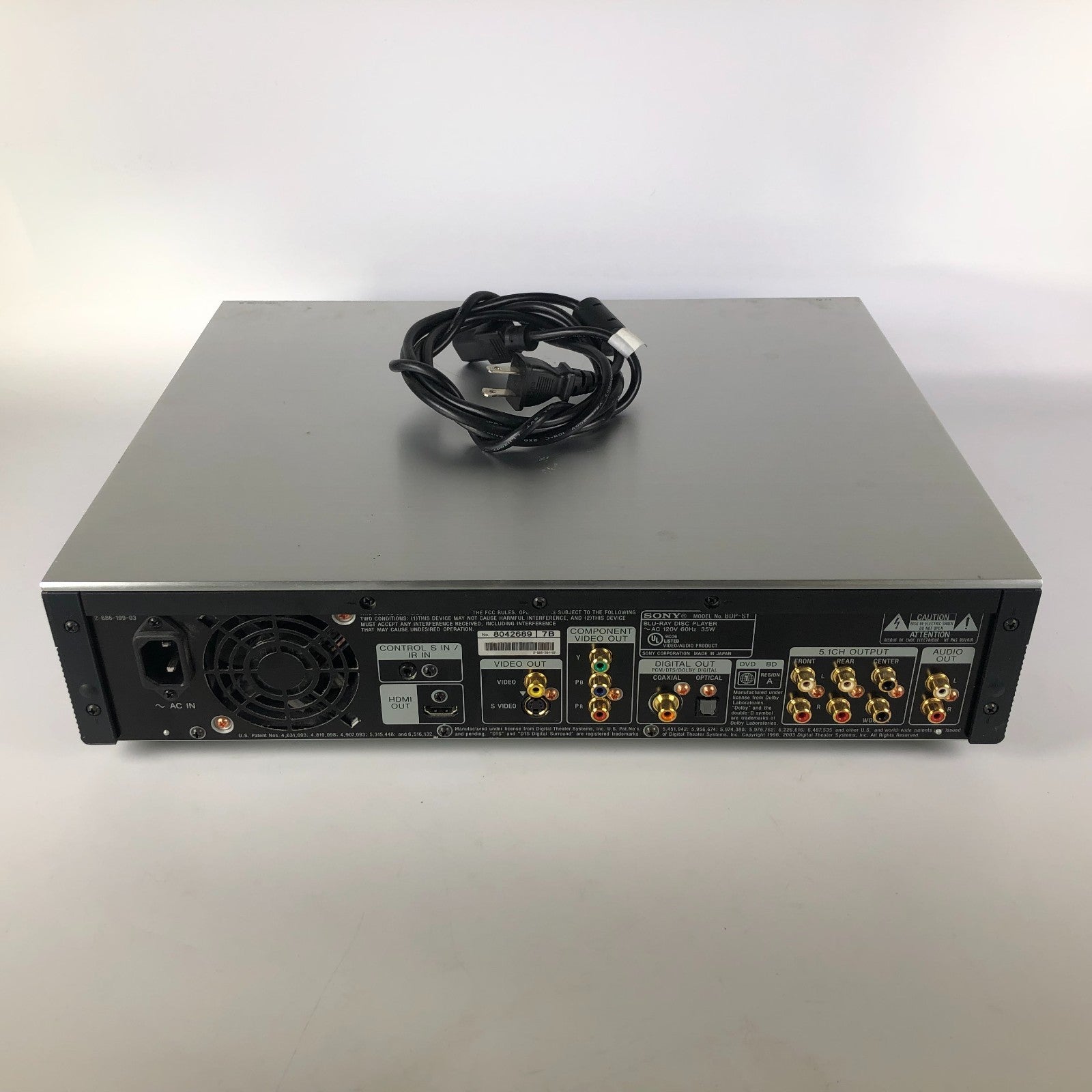 Sony BDP-S1 Blu-Ray Disc DVD Player with Box Dolby Full HD 1080p No Remote