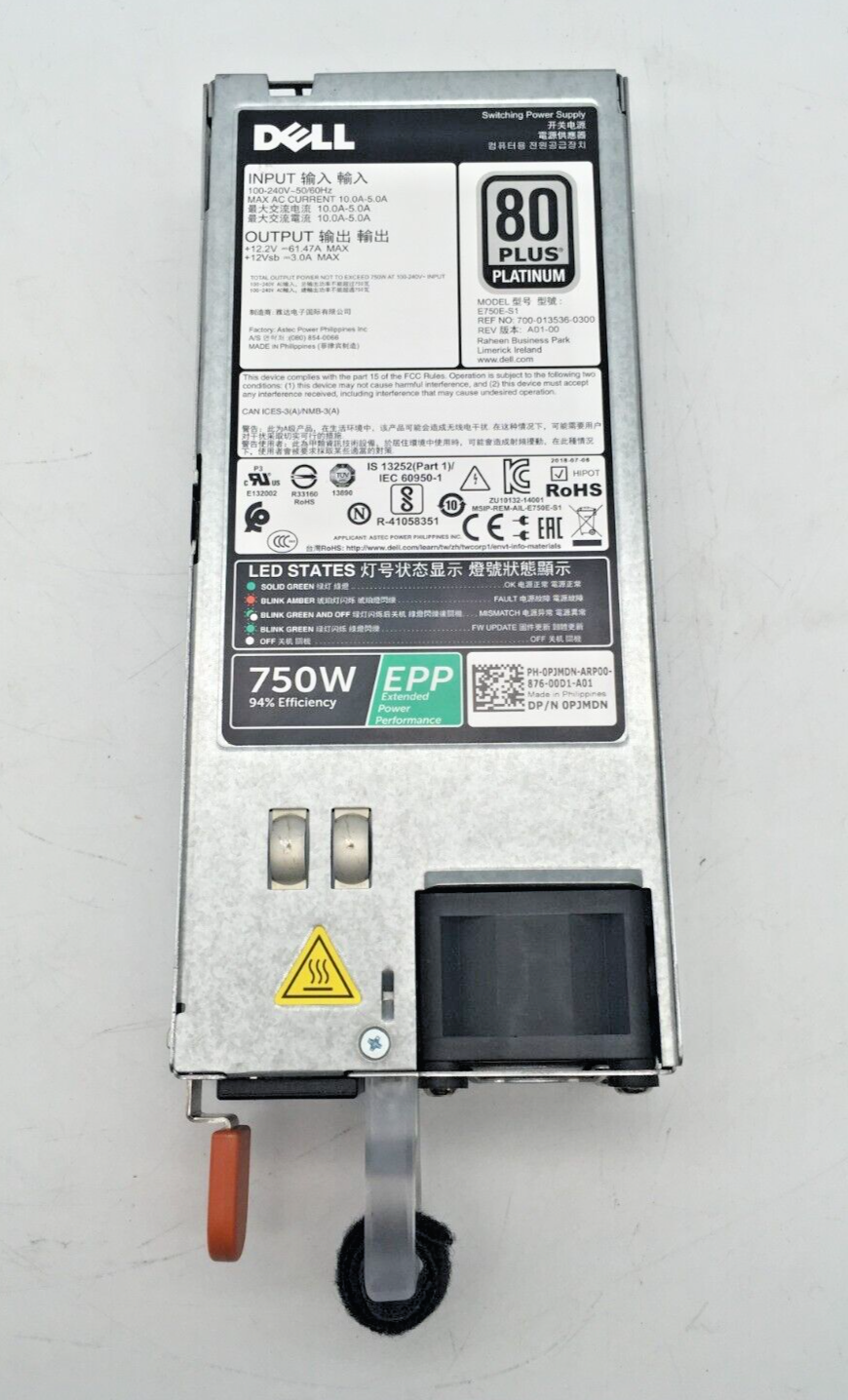 Dell 750W EPP Power Supply for PowerEdge T630 Server 05RHVV