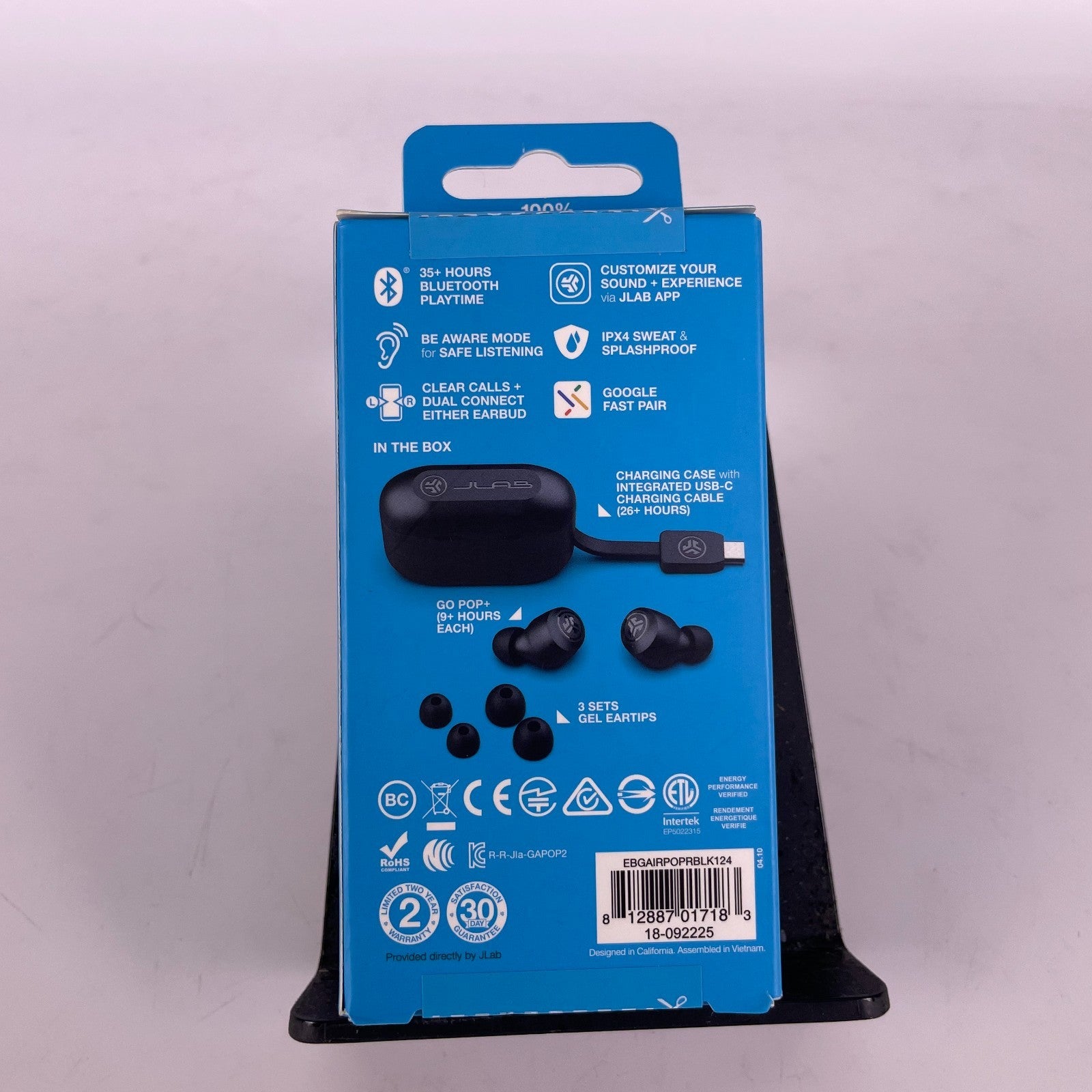 JLab Go POP+ True Wireless Bluetooth Earbuds, In-Ear Headphones - Brand New