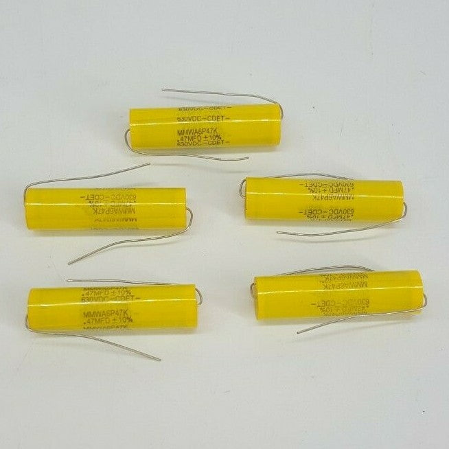 Cornell Dubilier MMWA-6P47K Capacitor .47MFD 600DC Yellow (Lot of 5)