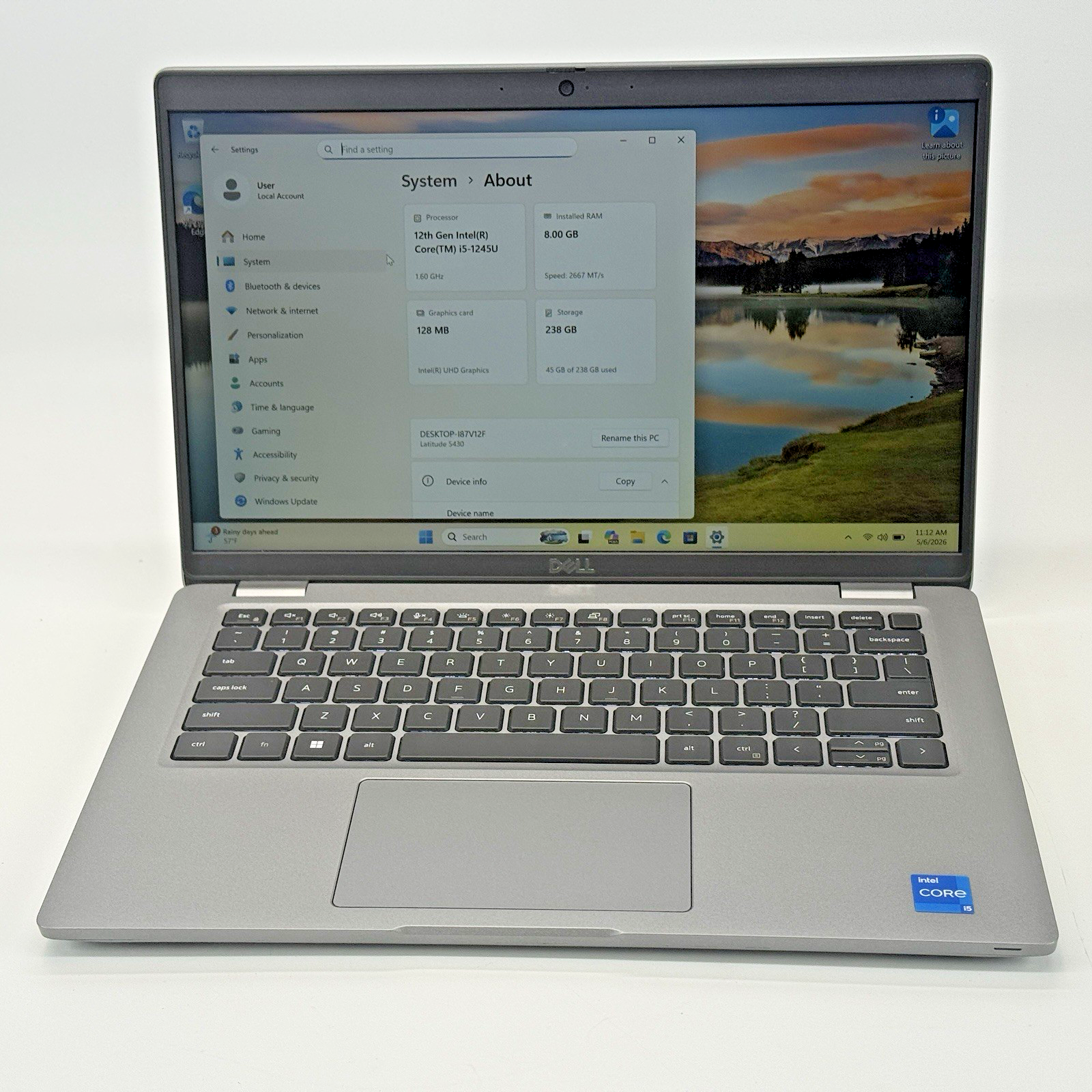 Dell Latitude 5430 Intel i5-1245u 1.60 GHz 8 GB RAM 256 GB SSD (NVMe) Win 11