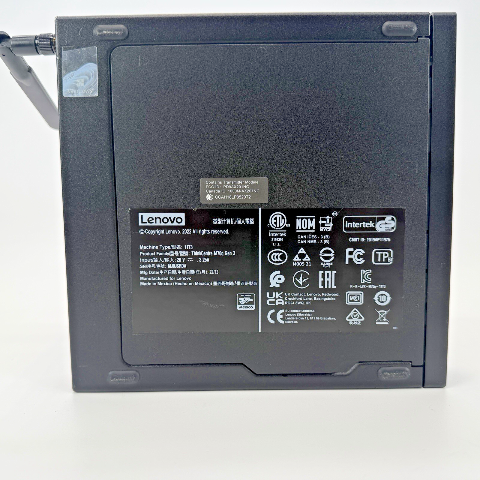 Lenovo ThinCenter M70q Gen 3 i5-12400t 1.80 GHz 16 GB RAM 500 GB NVMe Win 11 Pro