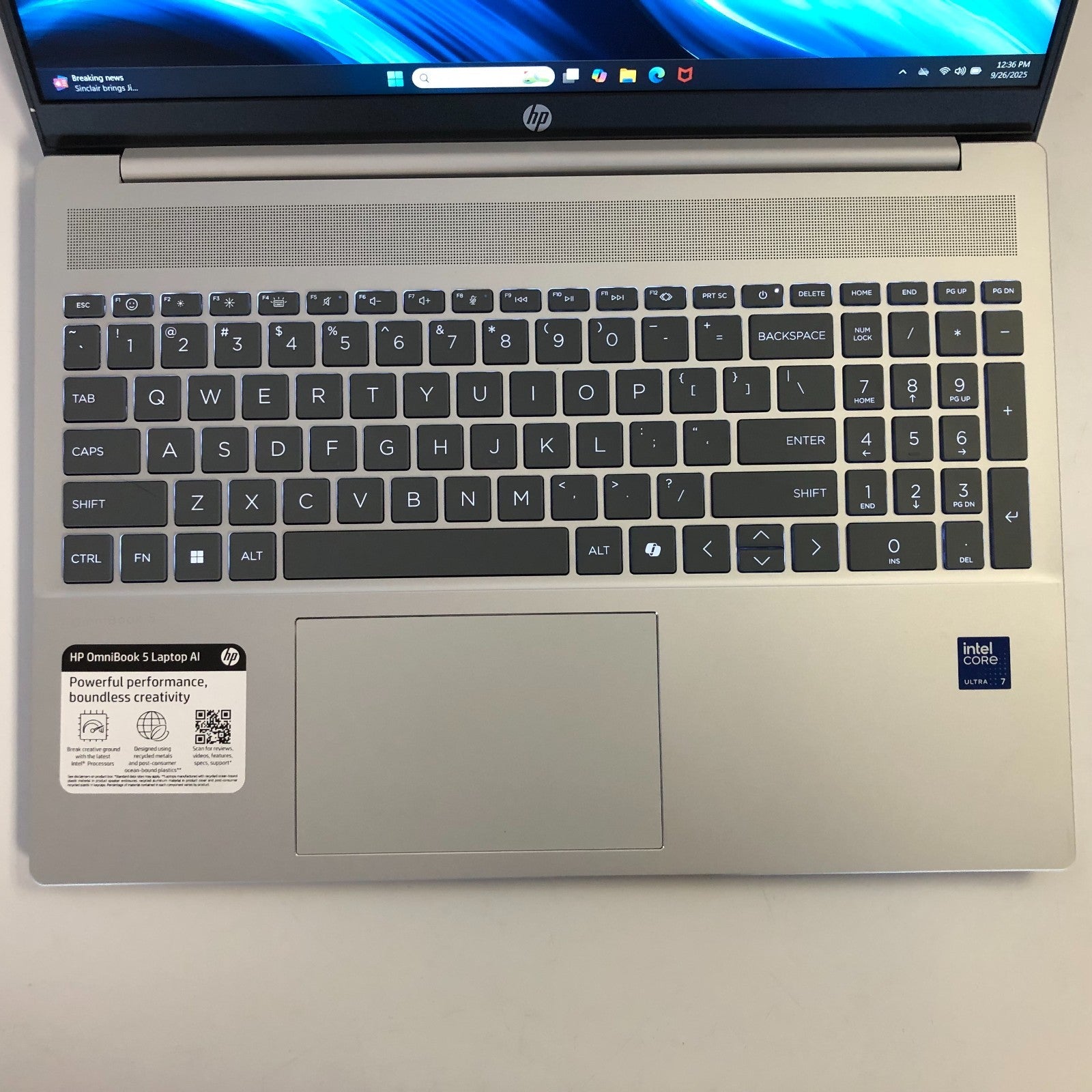 HP OmniBook 5 16-af1017wm Intel Ultra 7-255u 2GHz 16GB Ram 1TB NVME Windows 11
