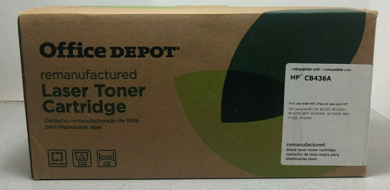 office depot hp cb436a laser toner cartridge