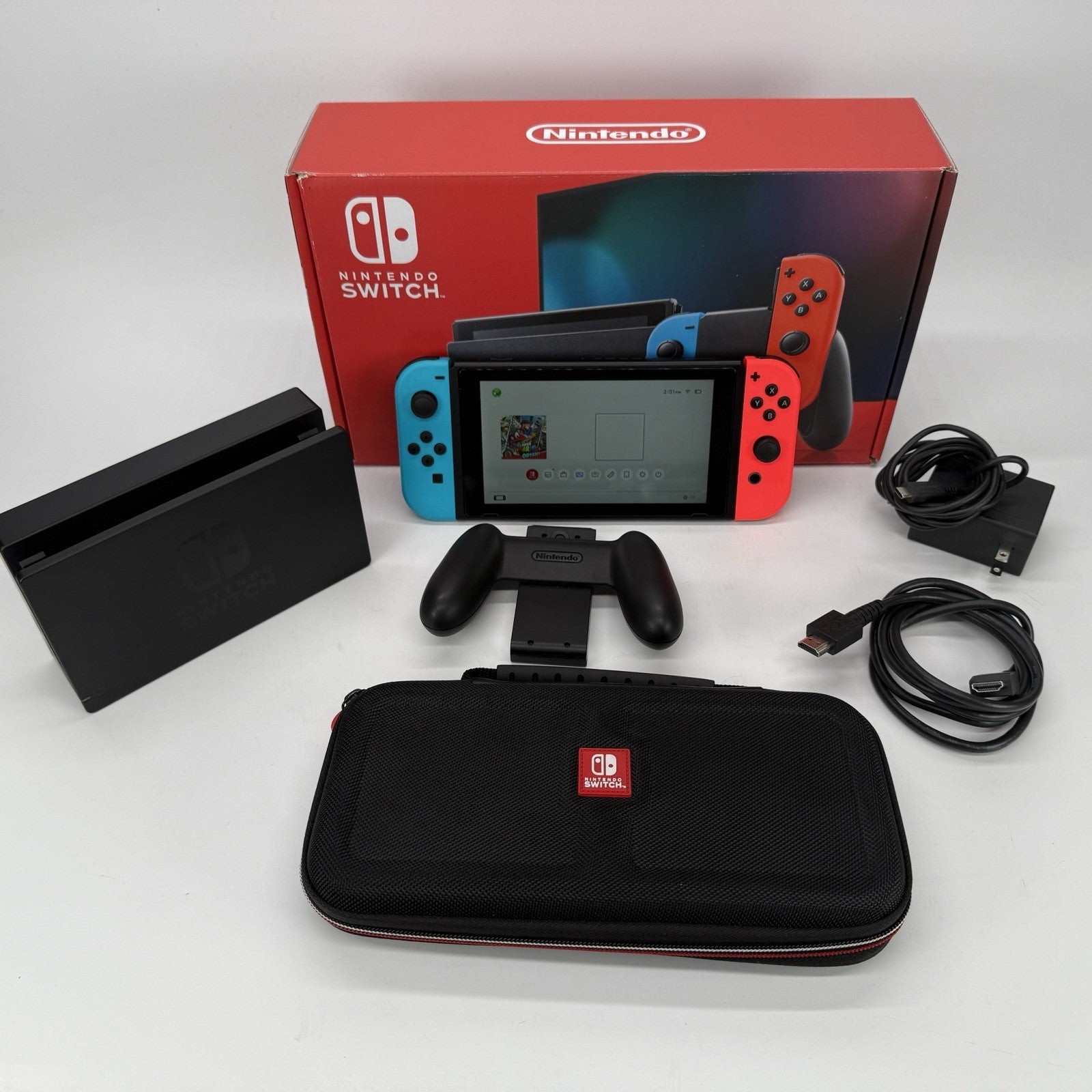Nintendo Switch 32GB Console W/ Case and Accessories 128 GB NES Micro SD HAC-001