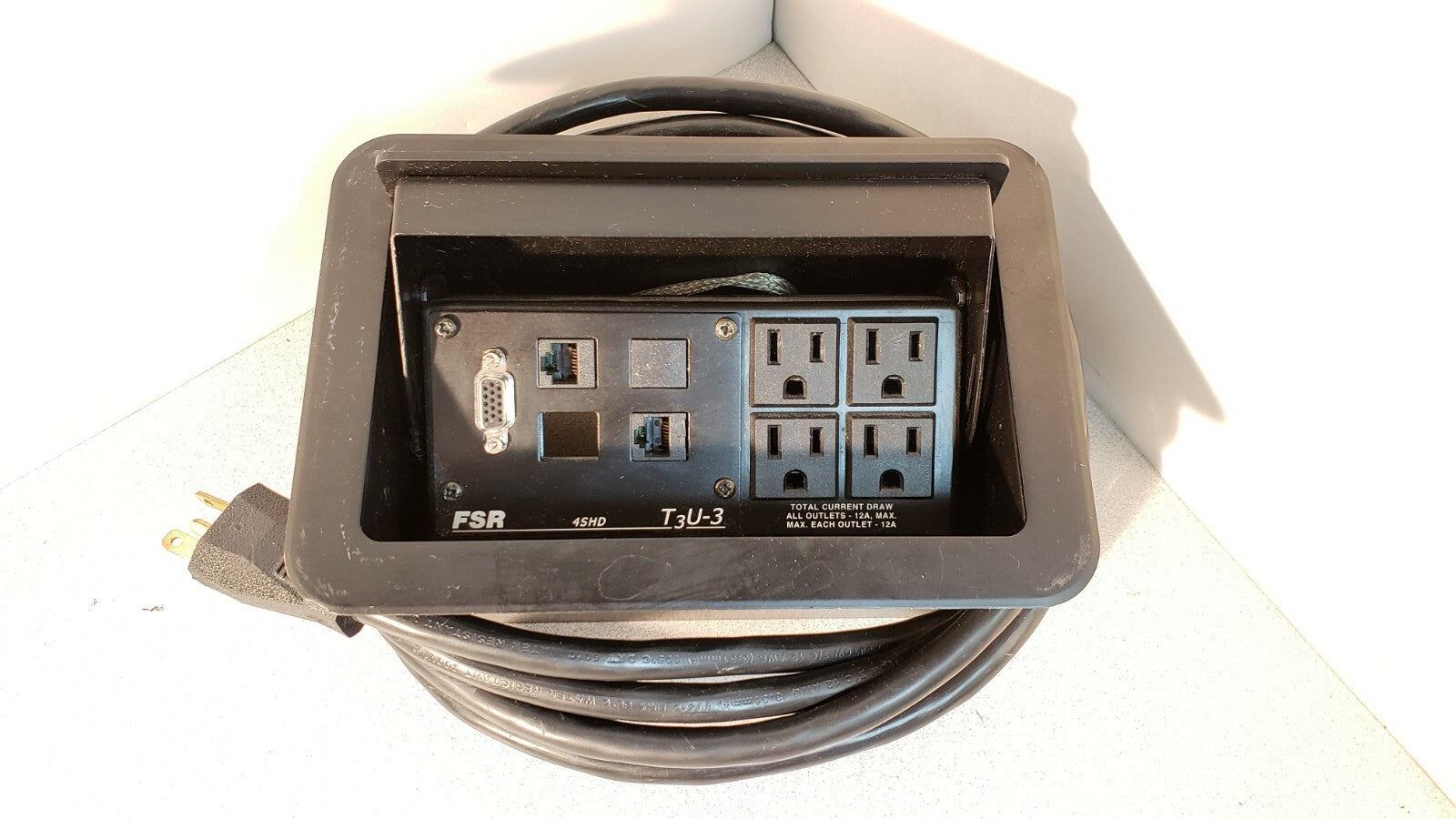 FSR 4SHD Table Top Flip Box AC Duplex Cover T3U-3