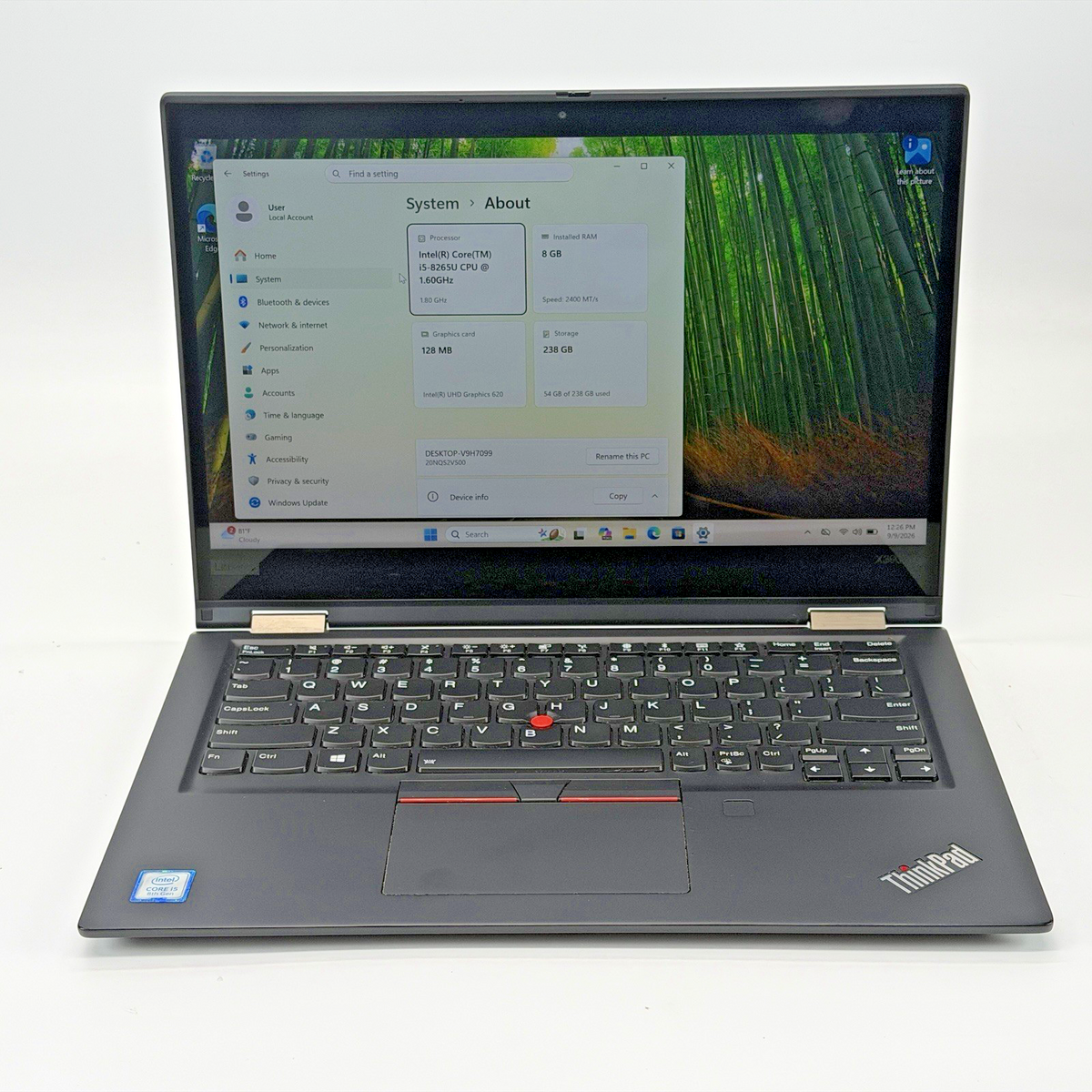 Lenovo ThinkPad x390 Intel i5-8265u 1.60 GHz 8 GB RAM 256 GB SSD Windows 11 Pro