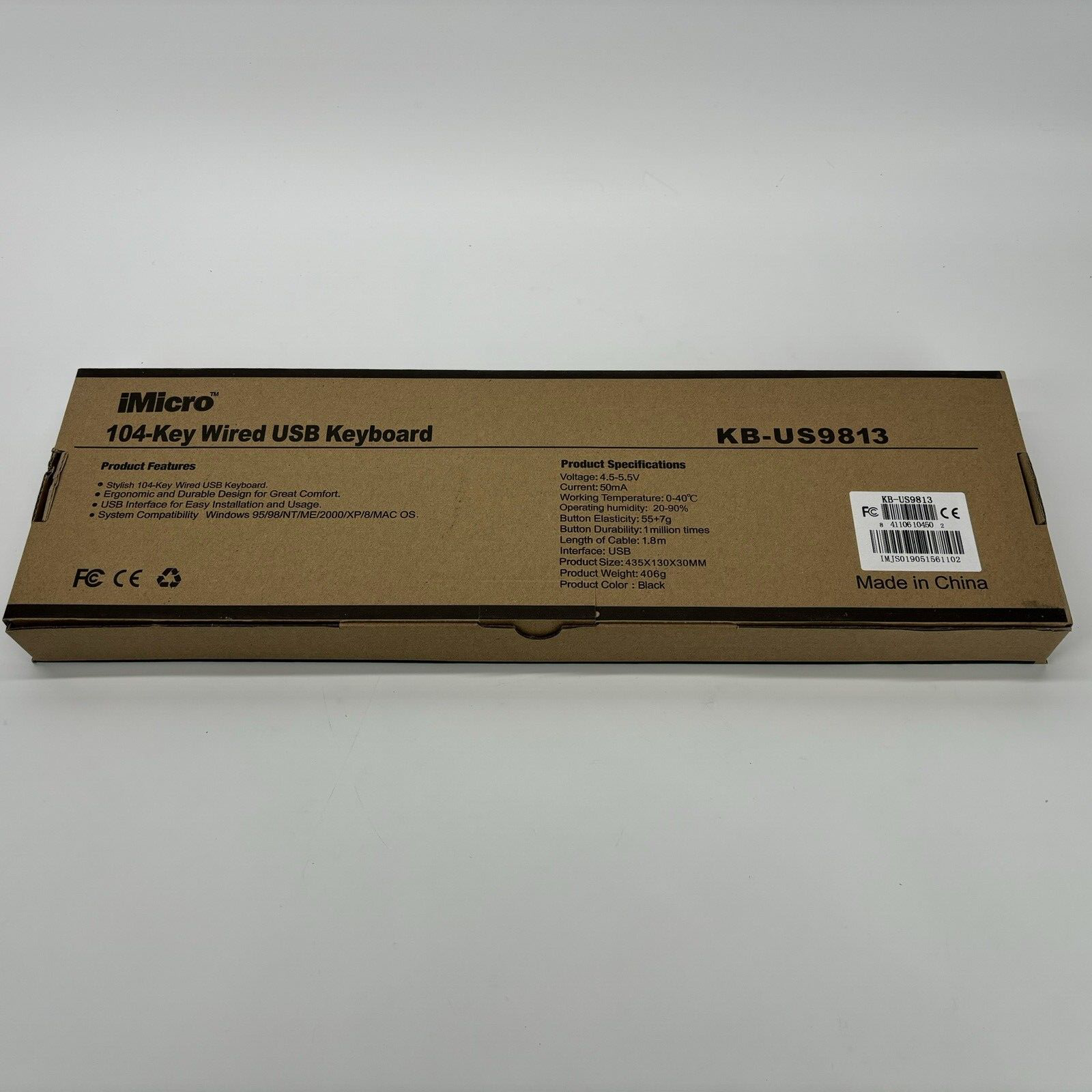 Lot of (6) iMicro KB-US9813 104 Key Wired USB Keyboard ,Black