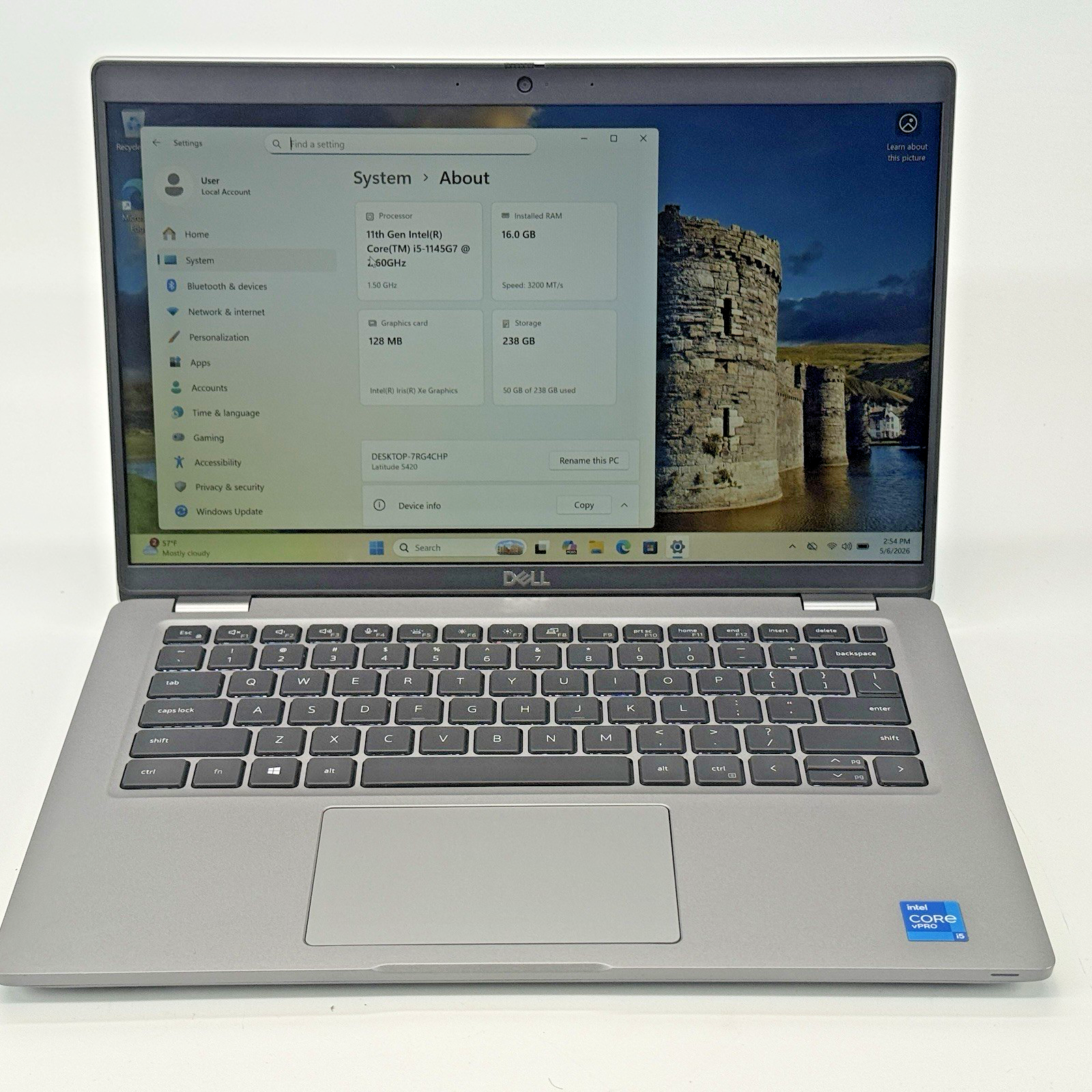 Dell Latitude 5420 Intel i5-1145G7 2.60 GHz 16 GB RAM 256 GB SSD (NVMe) Win 11