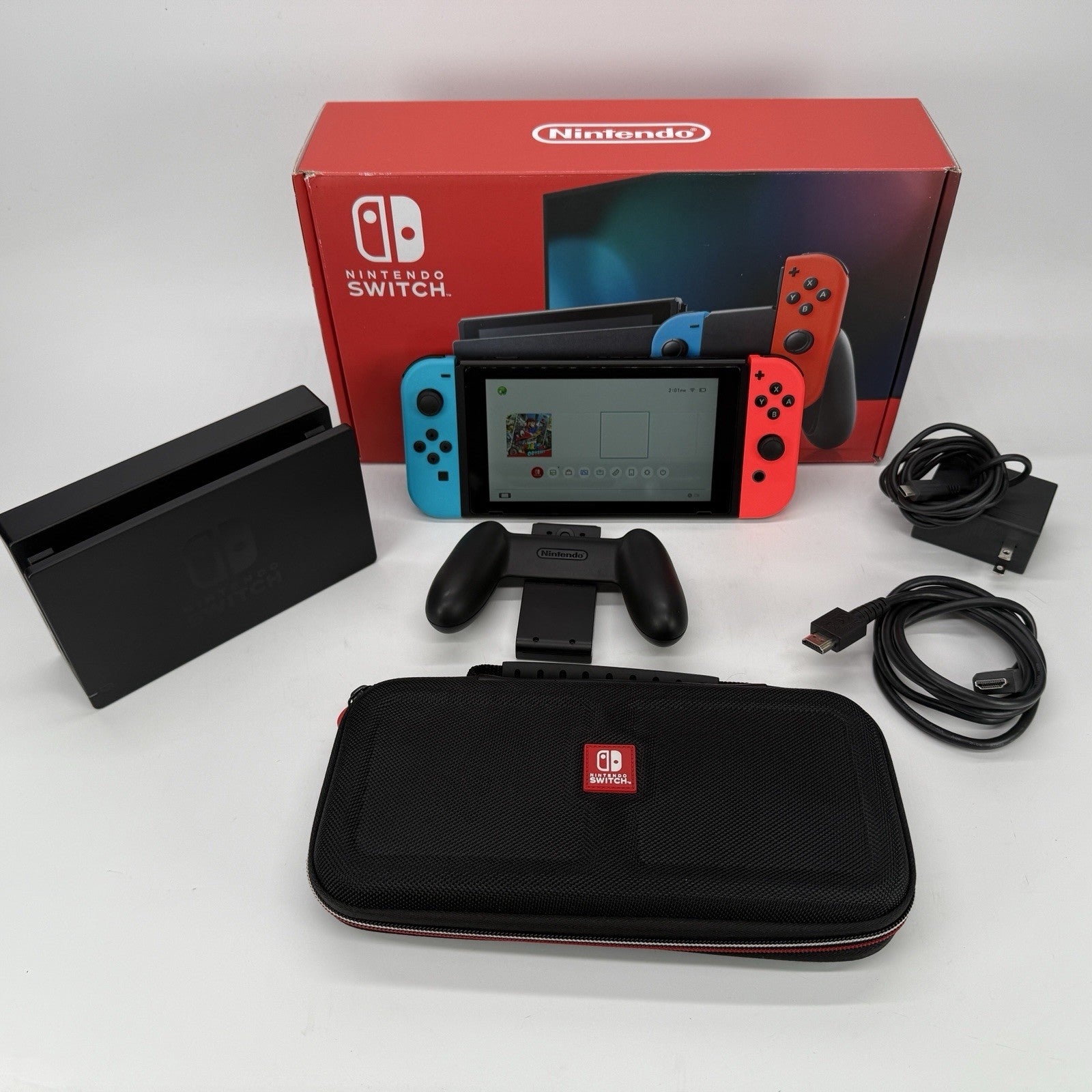 Nintendo Switch 32GB Console W/ Case and Accessories 128 GB NES Micro SD HAC-001