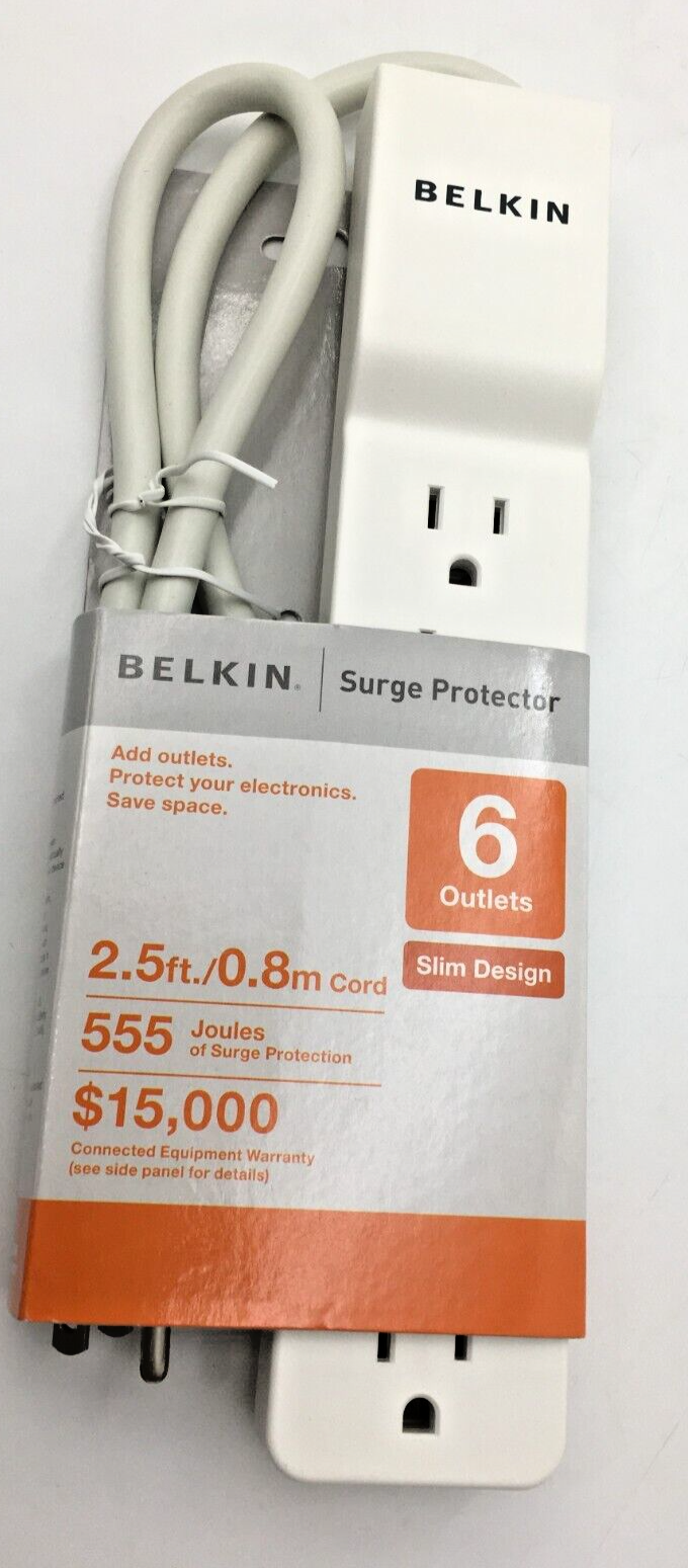 Belkin Surge Protector BE106000-2.5 Feet 6 outlets