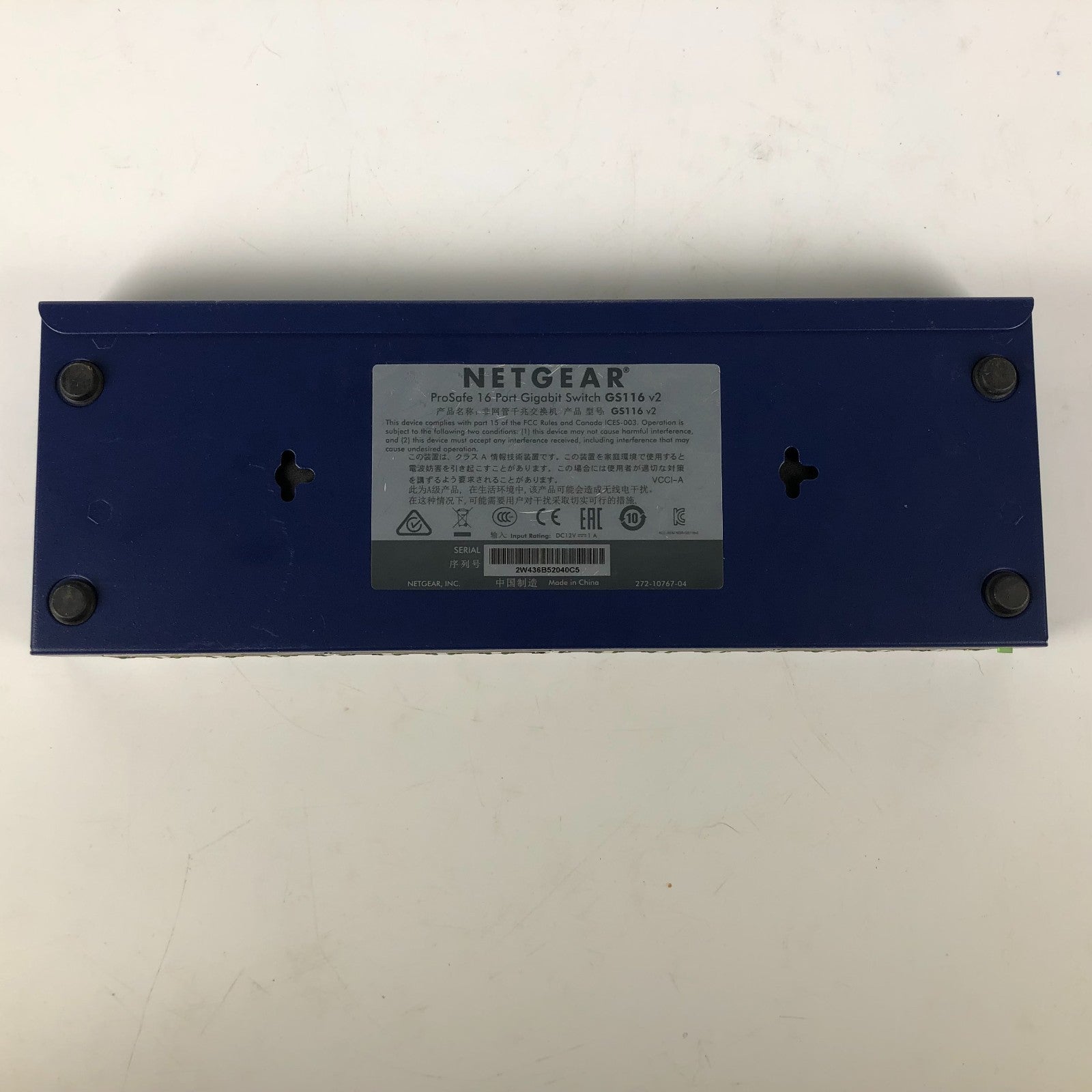 NetGear ProSafe 16 Port Gigabit Ethernet Switch - GS116 v2 (NO POWER ADAPTER)