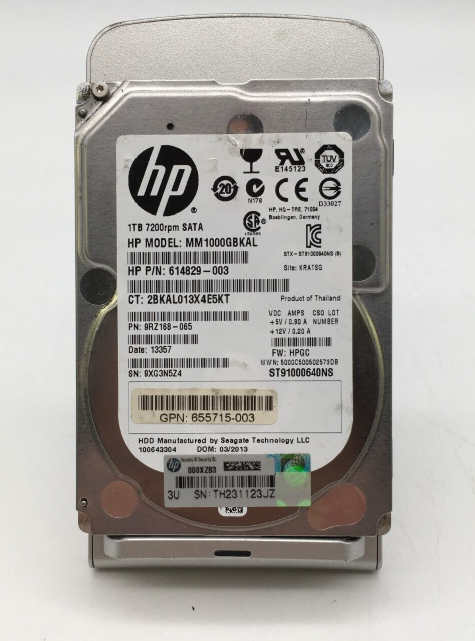 HP ST91000640NS REF HPE 1TB SATA 6G 7.2K SFF SC HDD