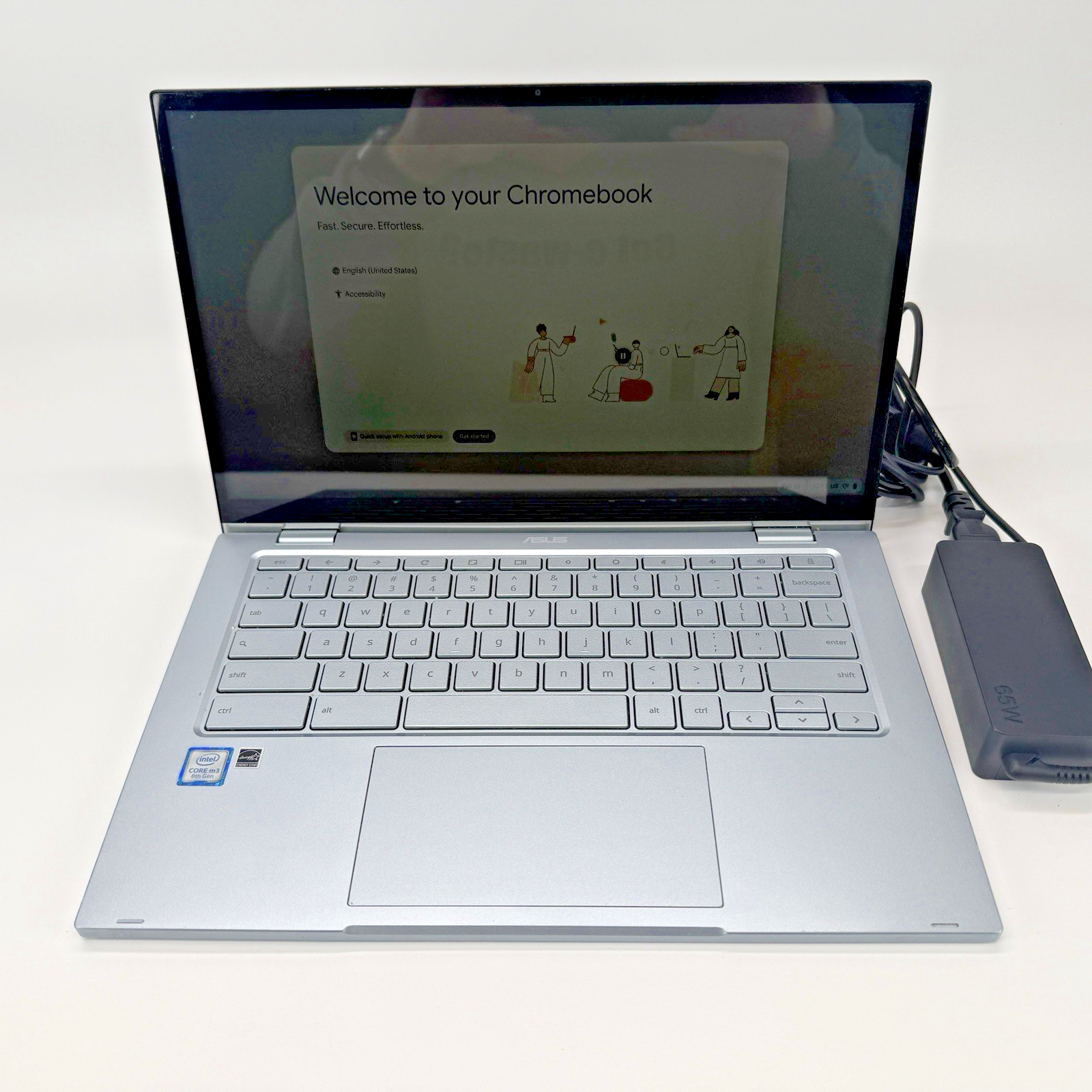 ASUS Chromebook C433T 14" FHD 2-in-1 Touch Core m3-8100Y 8GB RAM 128GB CHROME OS