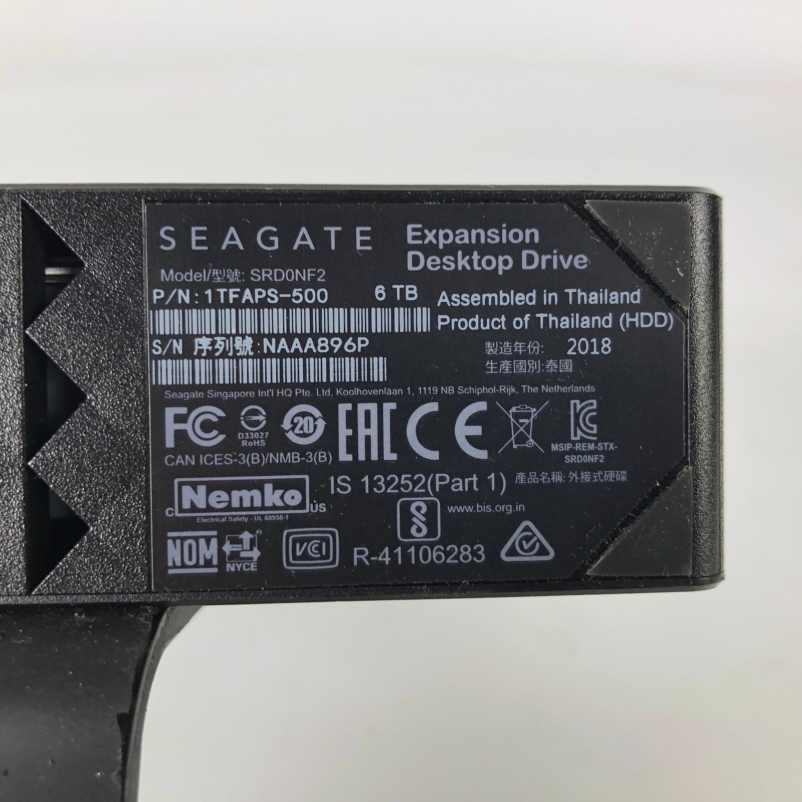 Seagate Expansion 6TB External USB 3.0 Hard Drive SRD0NF2 1TFAPS-500 w/ Cables