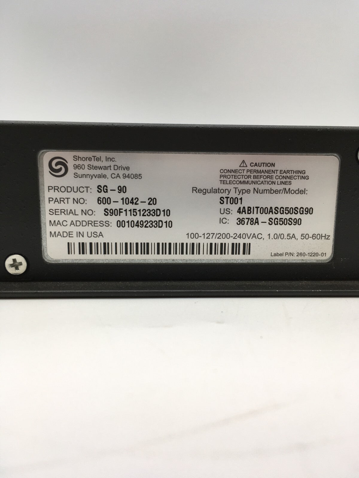 SHORETEL SG-50 VOICE SWITCH 600-1041-10 ST001