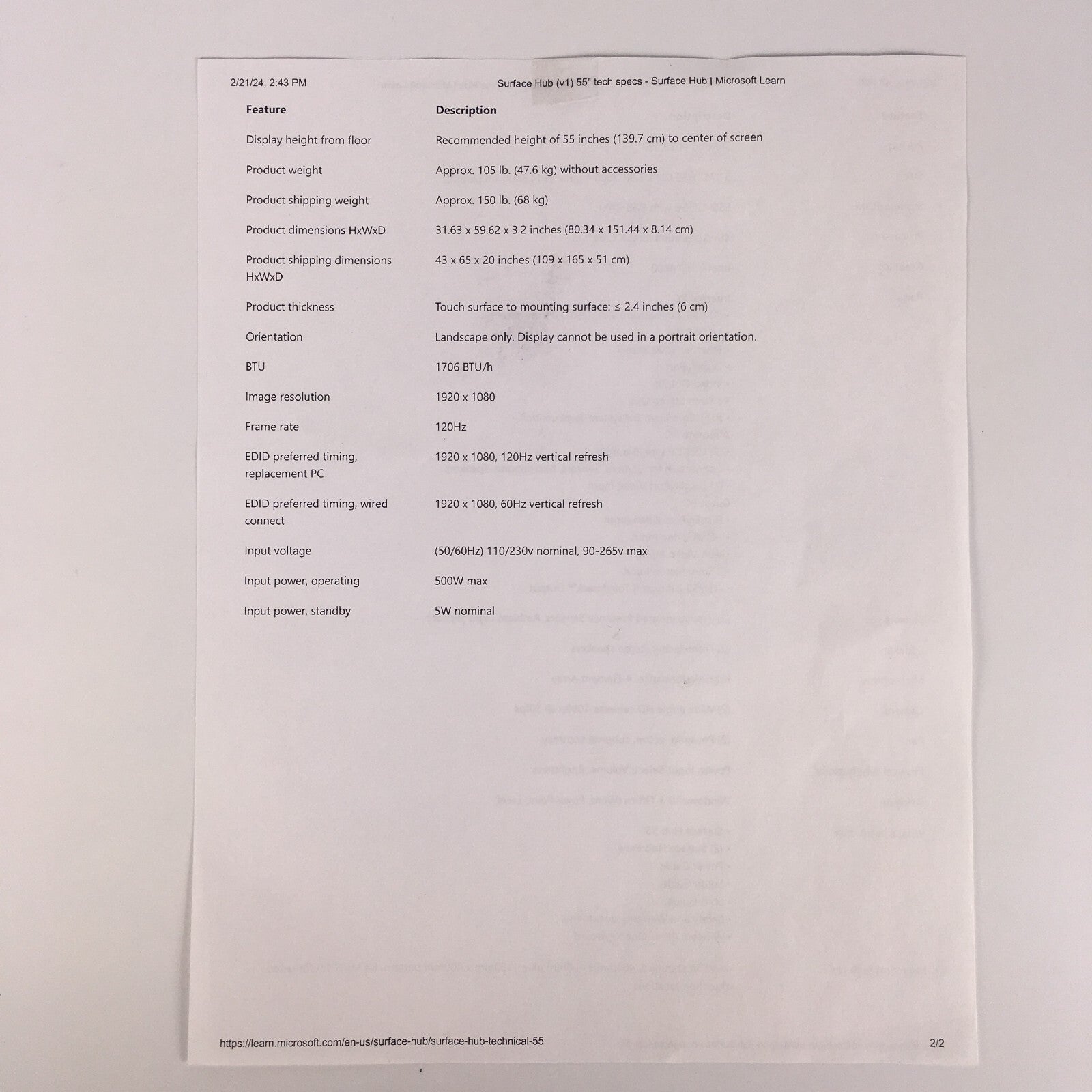 Microsoft Surface Hub 55"