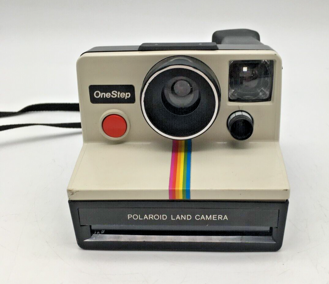Vintage Polaroid Land Camera One Step Rainbow Stripe Strap