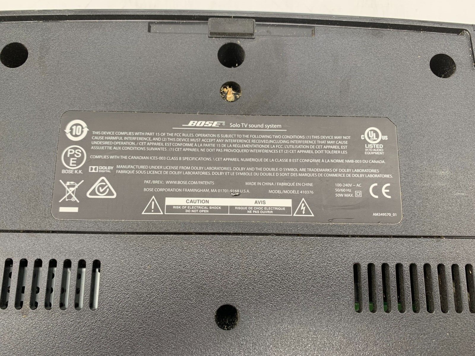 Bose Solo TV Sound System ( no remote )