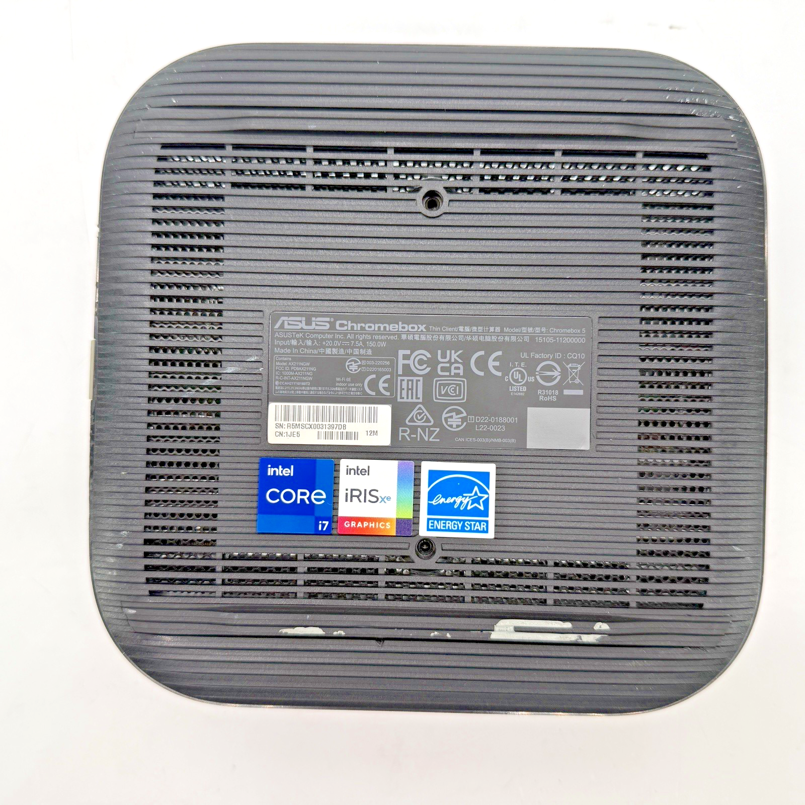 ASUS CHROMEBOX5-AX211NGW I7-1260P/16 RAM / 256 SSD / IRIS XE/Chrome Desktop