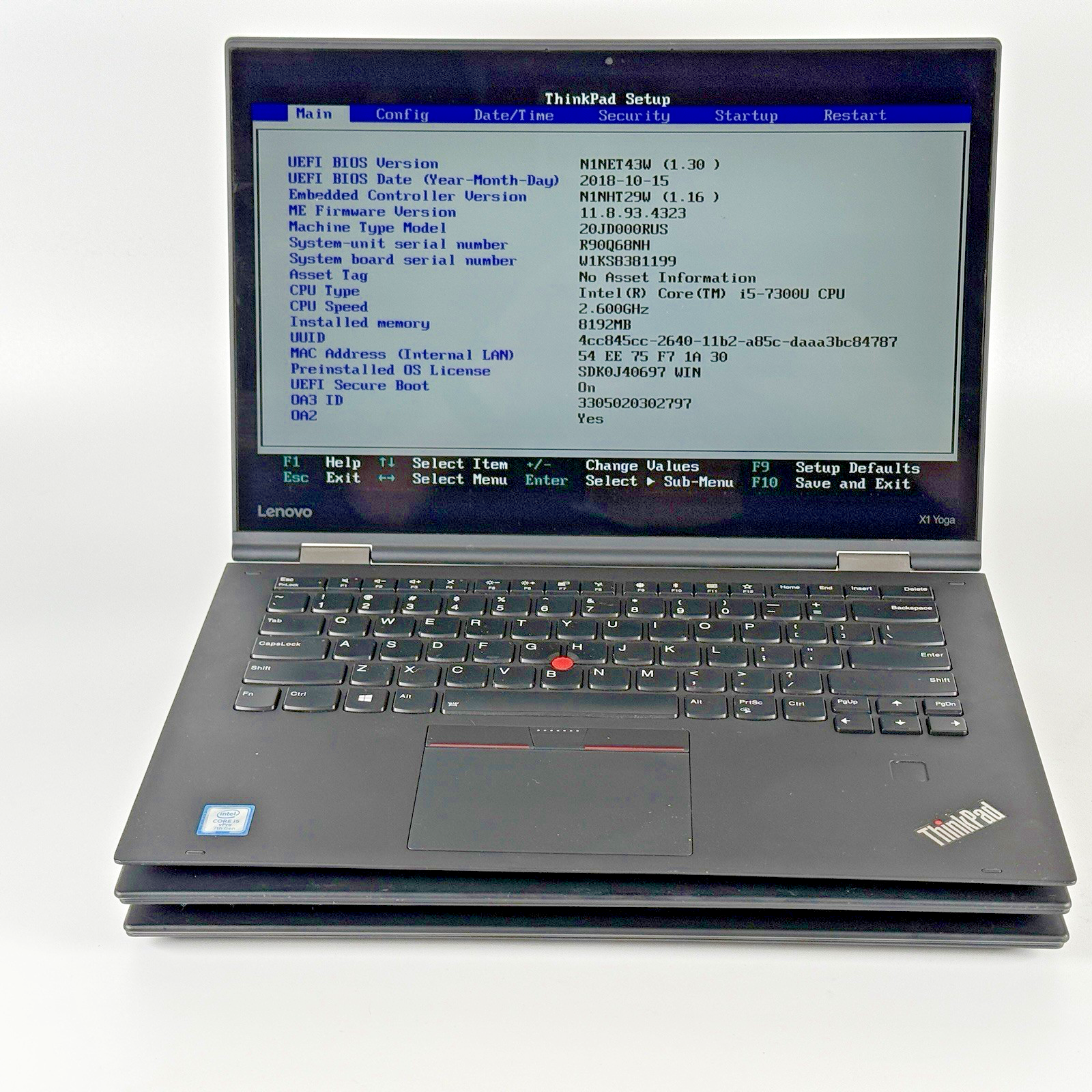 Lot of (3) Lenovo ThinkPad X1 Yoga Intel Core i5-7th Gen.  No OS, No RAM