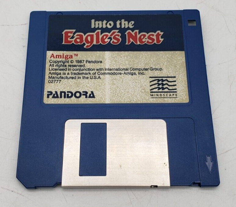 INTO THE EAGLE'S NEST - COMMODORE AMIGA GAME - 1987 PANDORA 3.5” Disk
