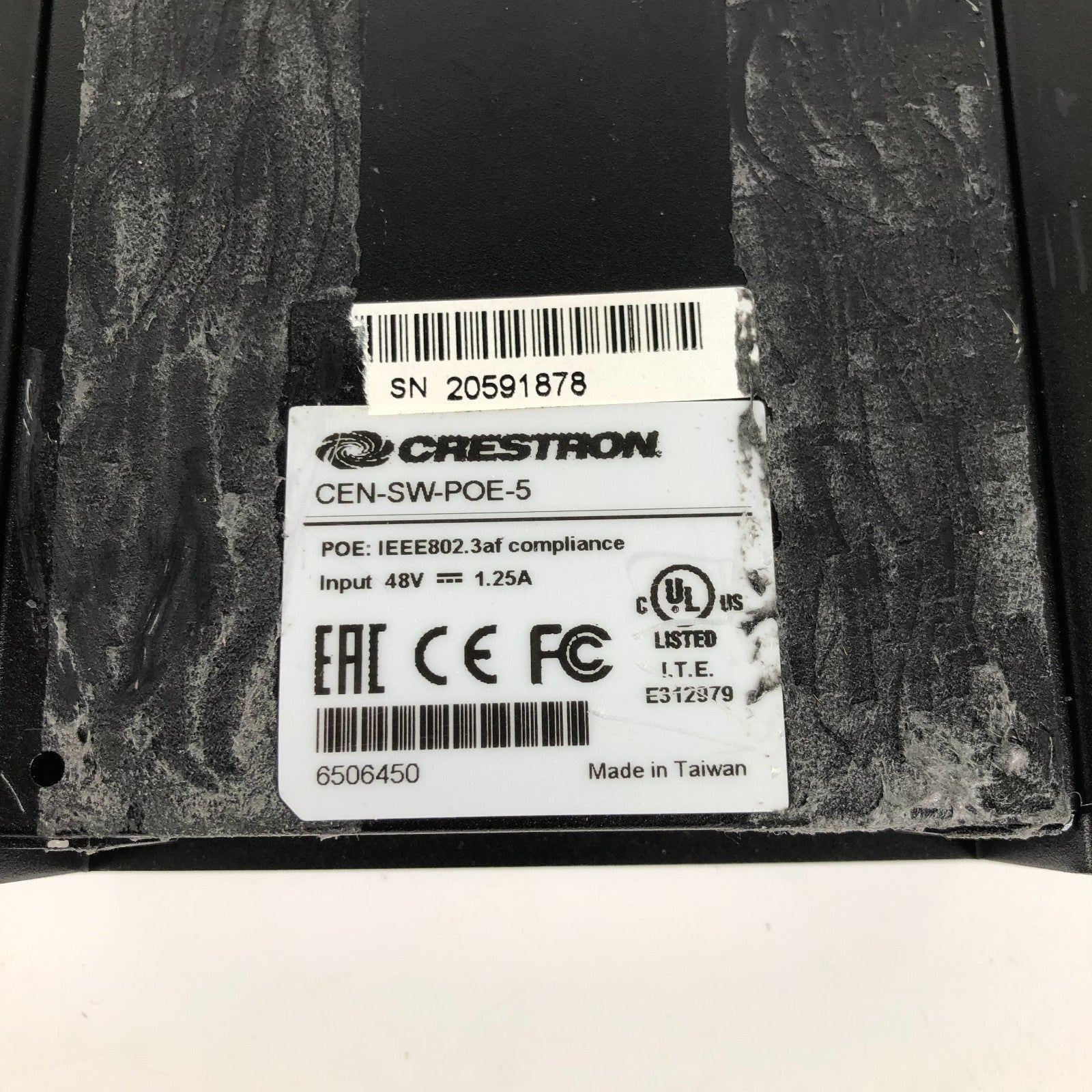 CRESTRON CEN-SW-POE-5 5 Port PoE Network Switch & AC Power Supply Adapter
