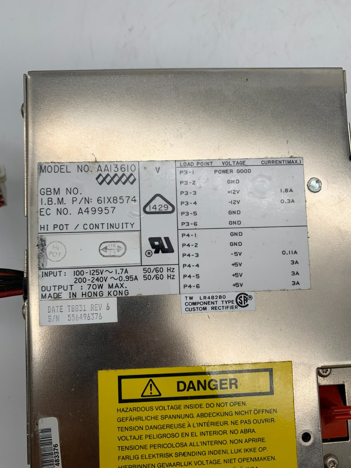 AAI36I0 IBM Power Supply ** AS-IS - UNTESTED **