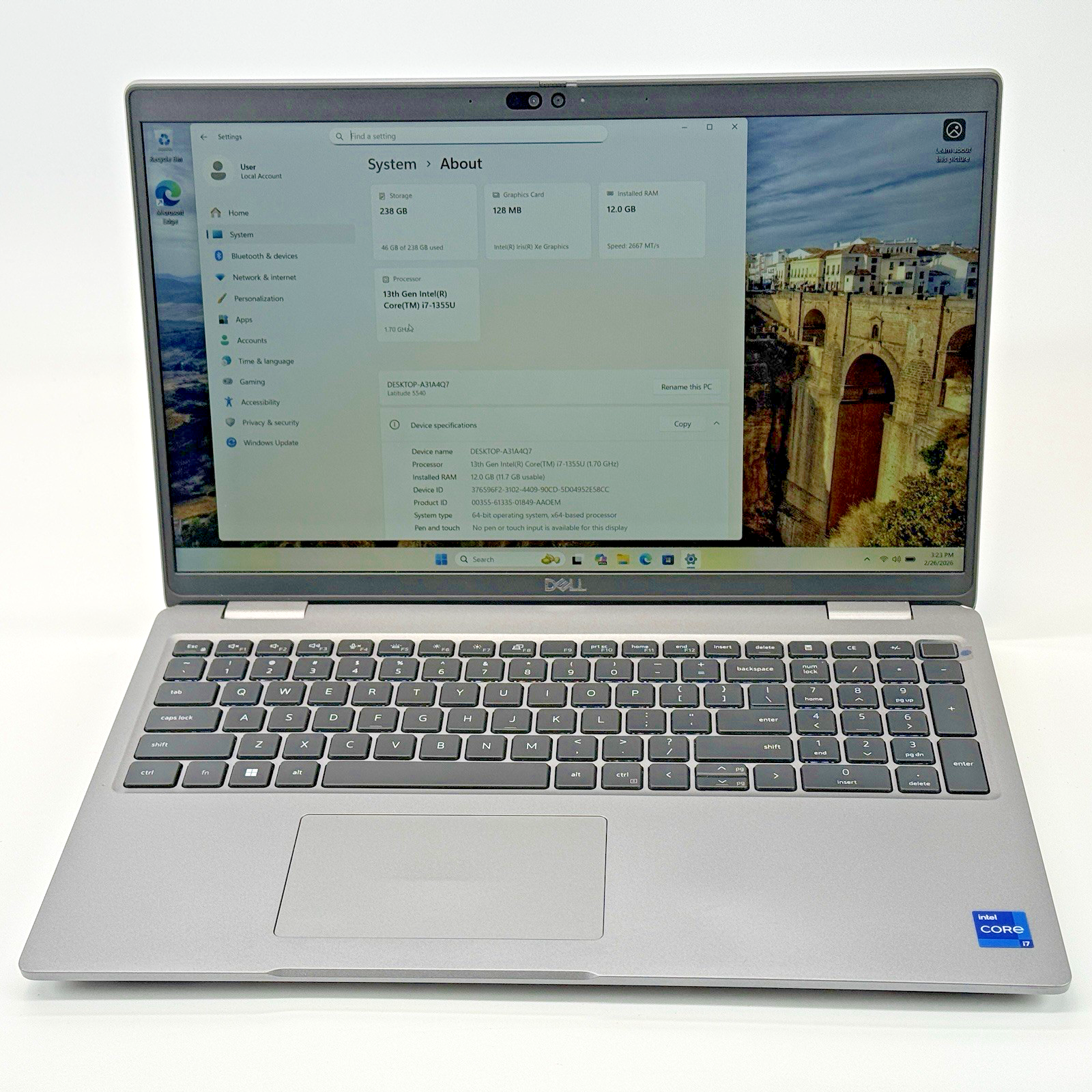 Dell Latitude 5540 i7-1355u 1.70 GHz 12 GB RAM 256 GB SSD (NVMe) Windows 11 Pro