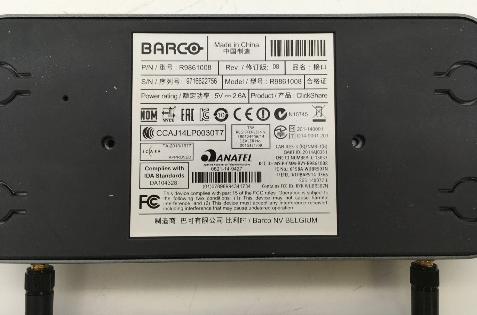 Barco R9861008 with three receivers