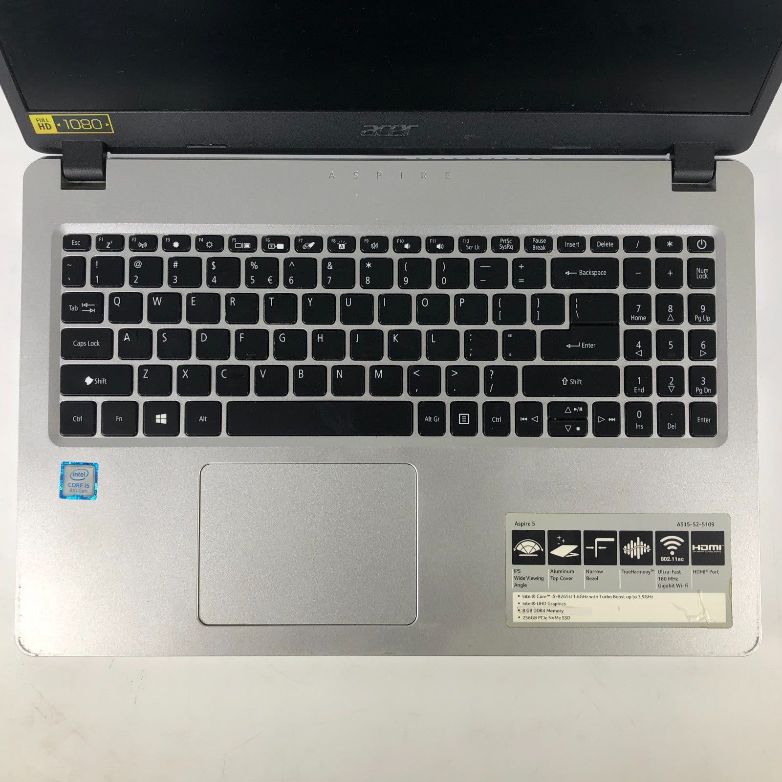 Acer Aspire A515-52 Intel i5-8265u 1.6GHz 16GB Ram 256GB SSD Windows 11