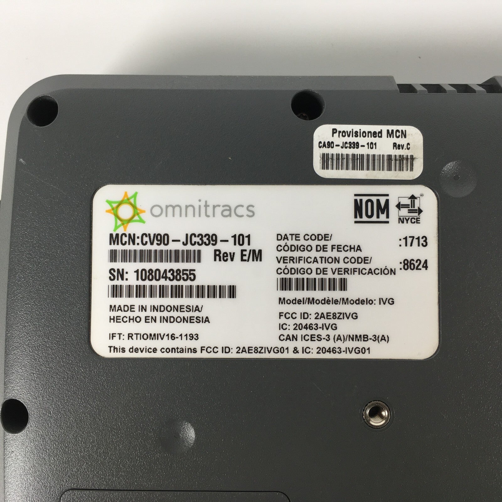 Omnitracs IVG CV90-JC339-101 ** FOR PARTS - UNTESTED - AS IS **