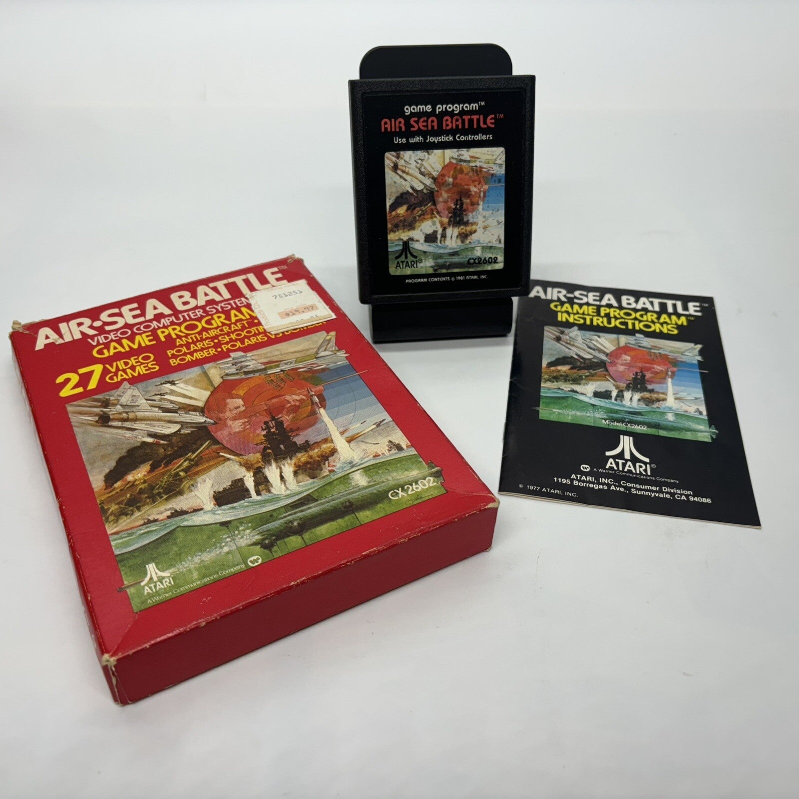 Atari 2600 - Air-Sea Battle Game CIB Complete In Box