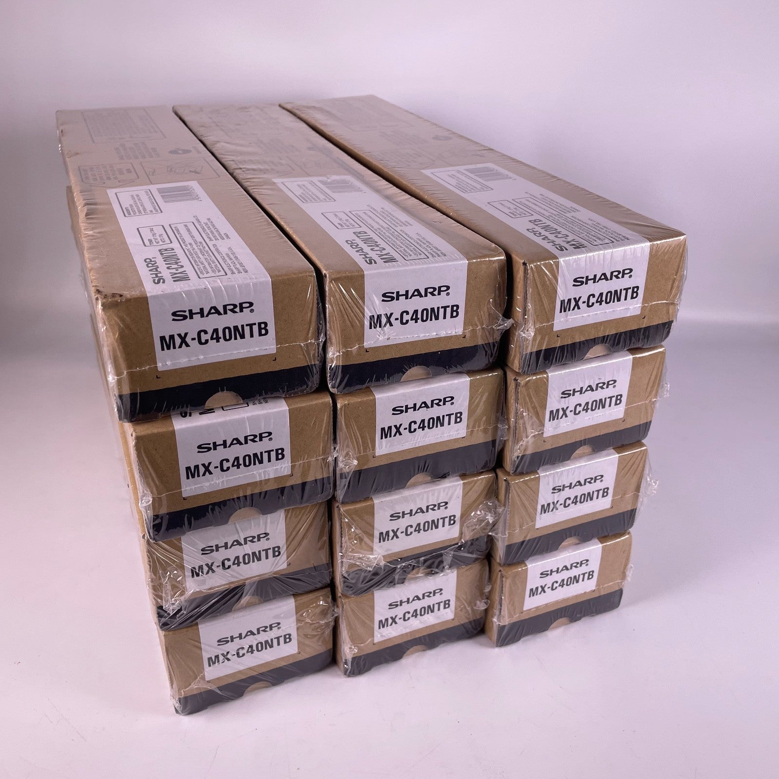 Lot of 12 Sharp MX-C40NTB Black Standard Yield Toner Cartridge