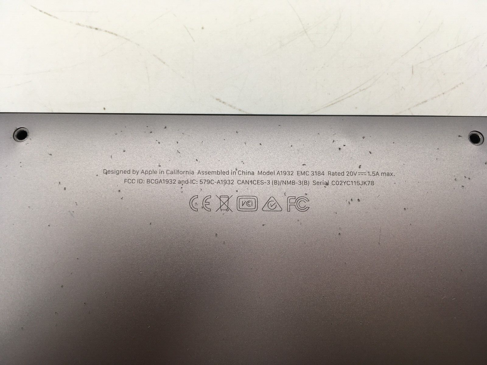 Apple A1932 palmrest - keyboard - battery - trackpad - backplate