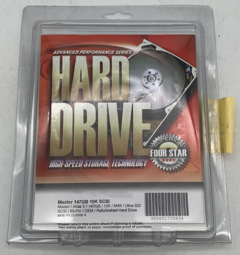 Maxtor 147GB 10K SCSI M122-6506 R 8D147J0OEM57 D40T9M7K