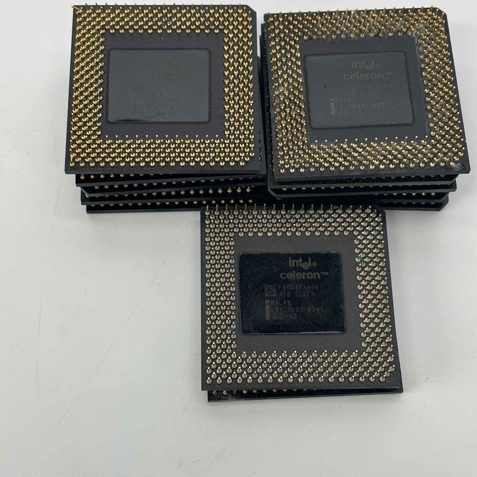 Lot of (12) Various Intel Celeron  FV524RX466 Celeron SOCKET 370