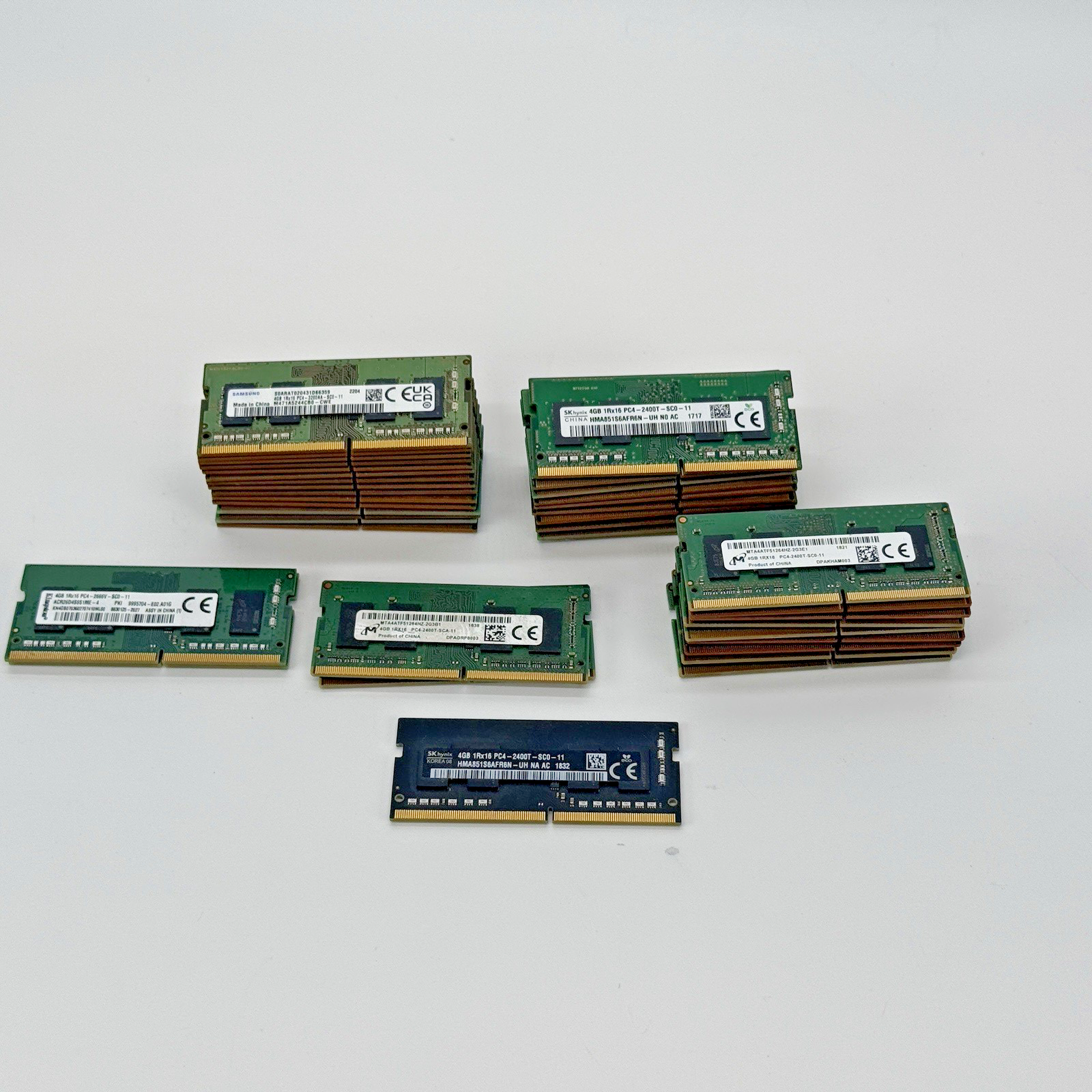 Lot of (39) 4GB DDR4 PC4 Laptop RAM Memory Mixed Brands, Mixed Speed