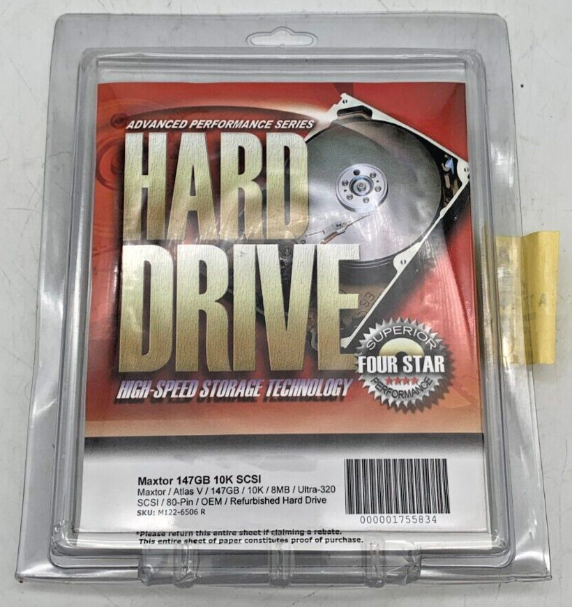 Maxtor 147GB 10K SCSI M122-6506 R 8D147J0OEM57 D40T9M7K