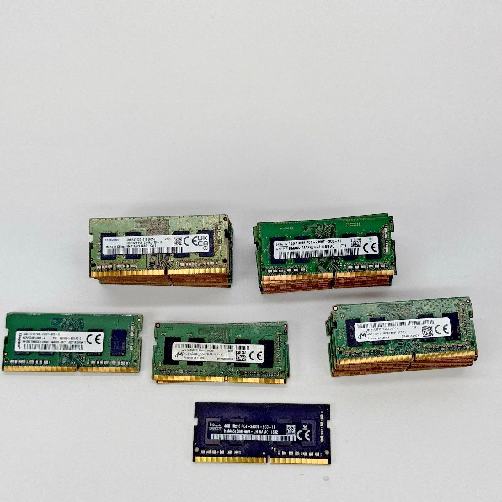 Lot of (39) 4GB DDR4 PC4 Laptop RAM Memory Mixed Brands, Mixed Speed