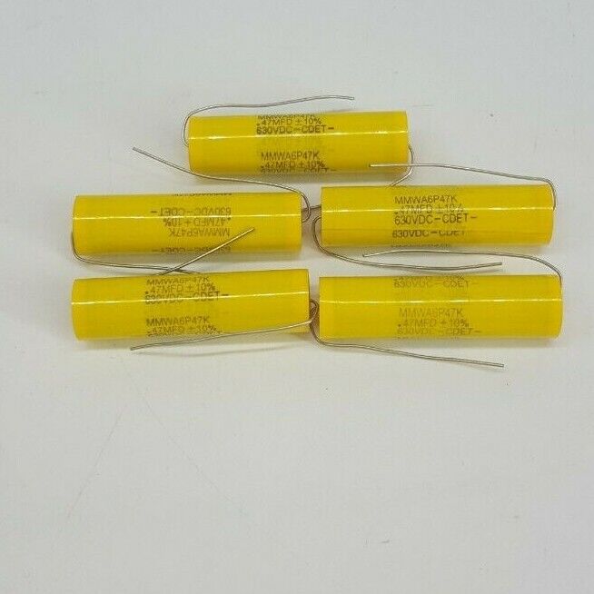 Cornell Dubilier MMWA-6P47K Capacitor .47MFD 600DC Yellow (Lot of 5)